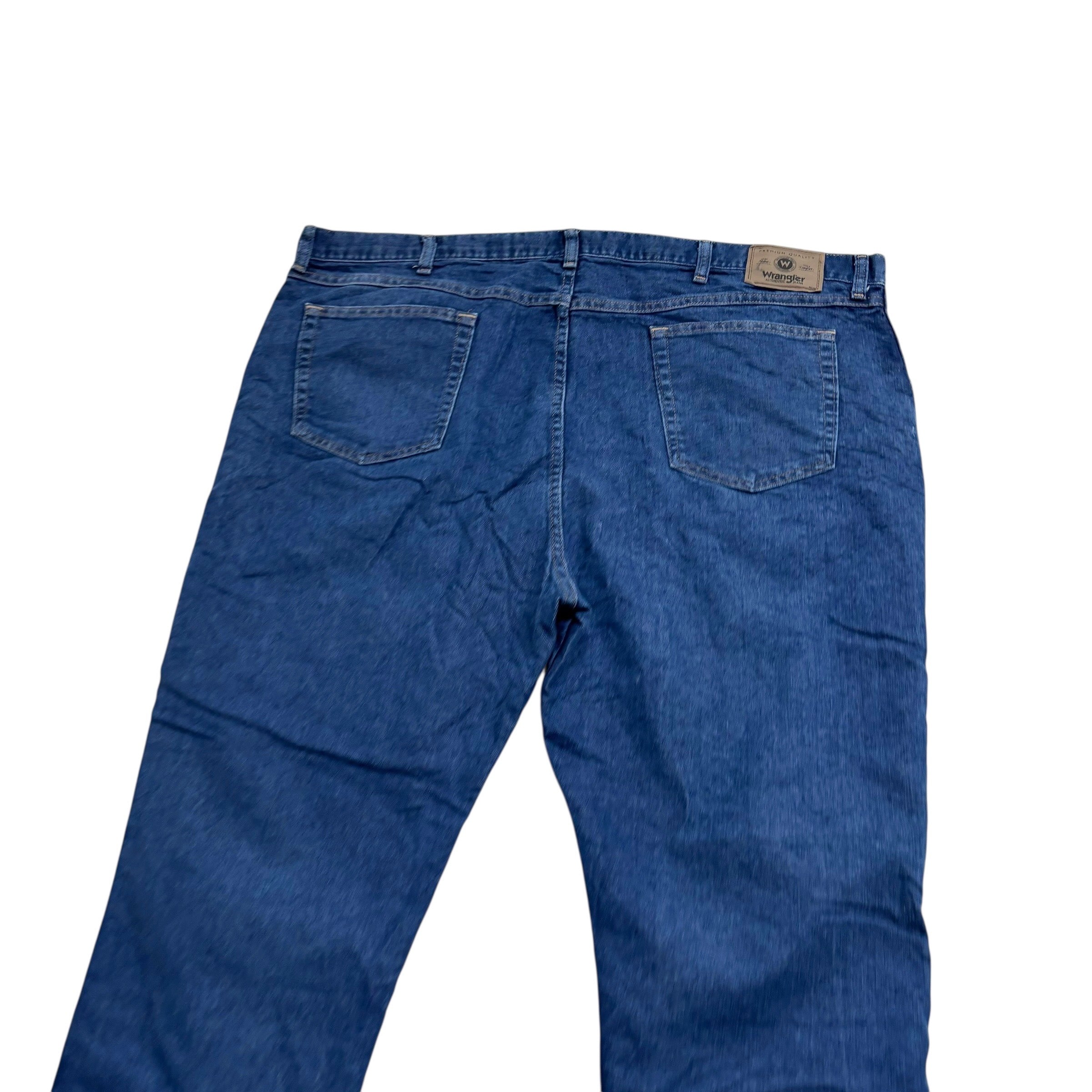 Wrangler Jeans W46 L30 Mens Dark Blue Relaxed Straight Fit Denim (E)