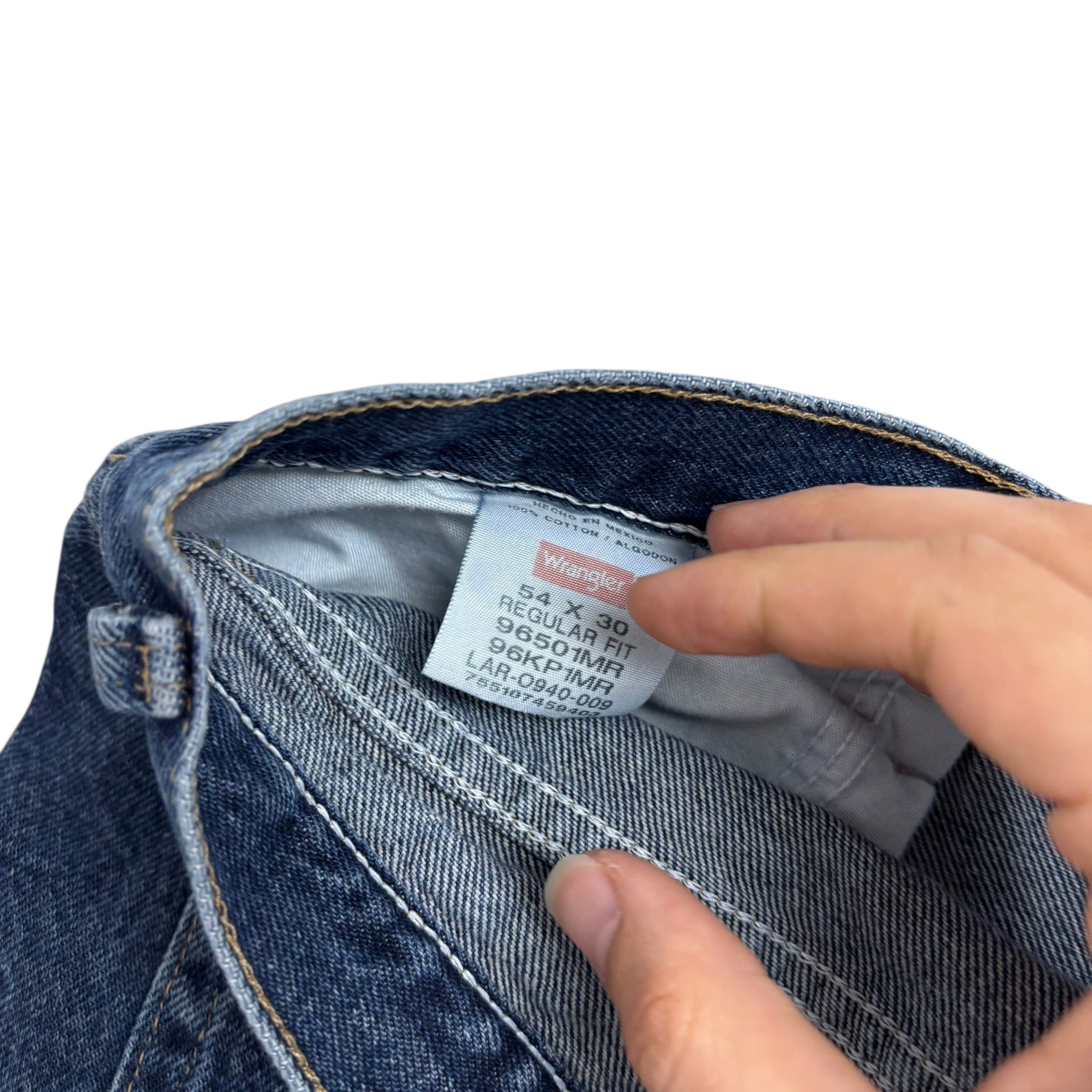 Wrangler Jeans W54 L30 Mens Dark Blue Regular Straight Fit Denim (E)