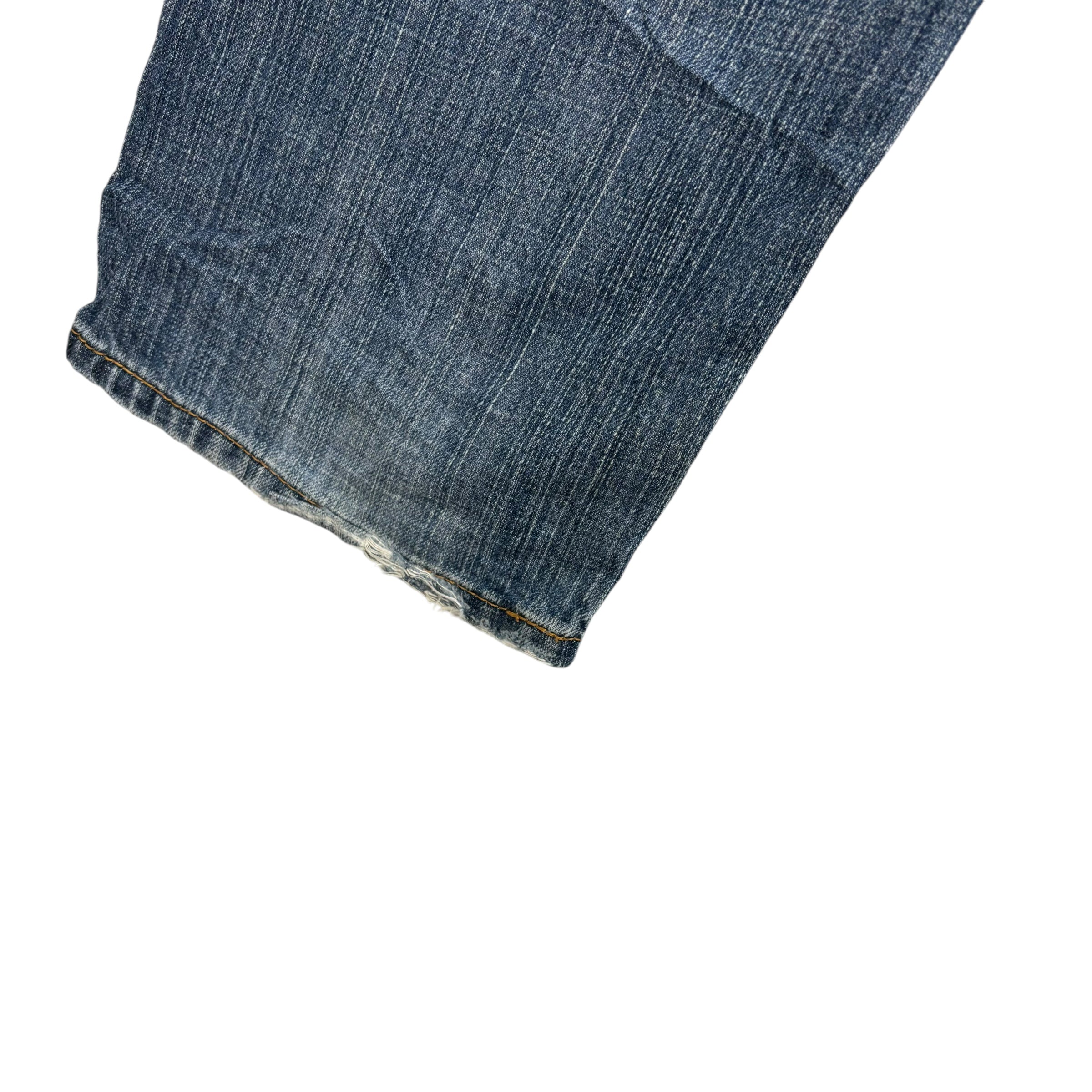 Levis 505 Jeans W36 L30 Mens Mid Blue Regular Straight Fit Denim