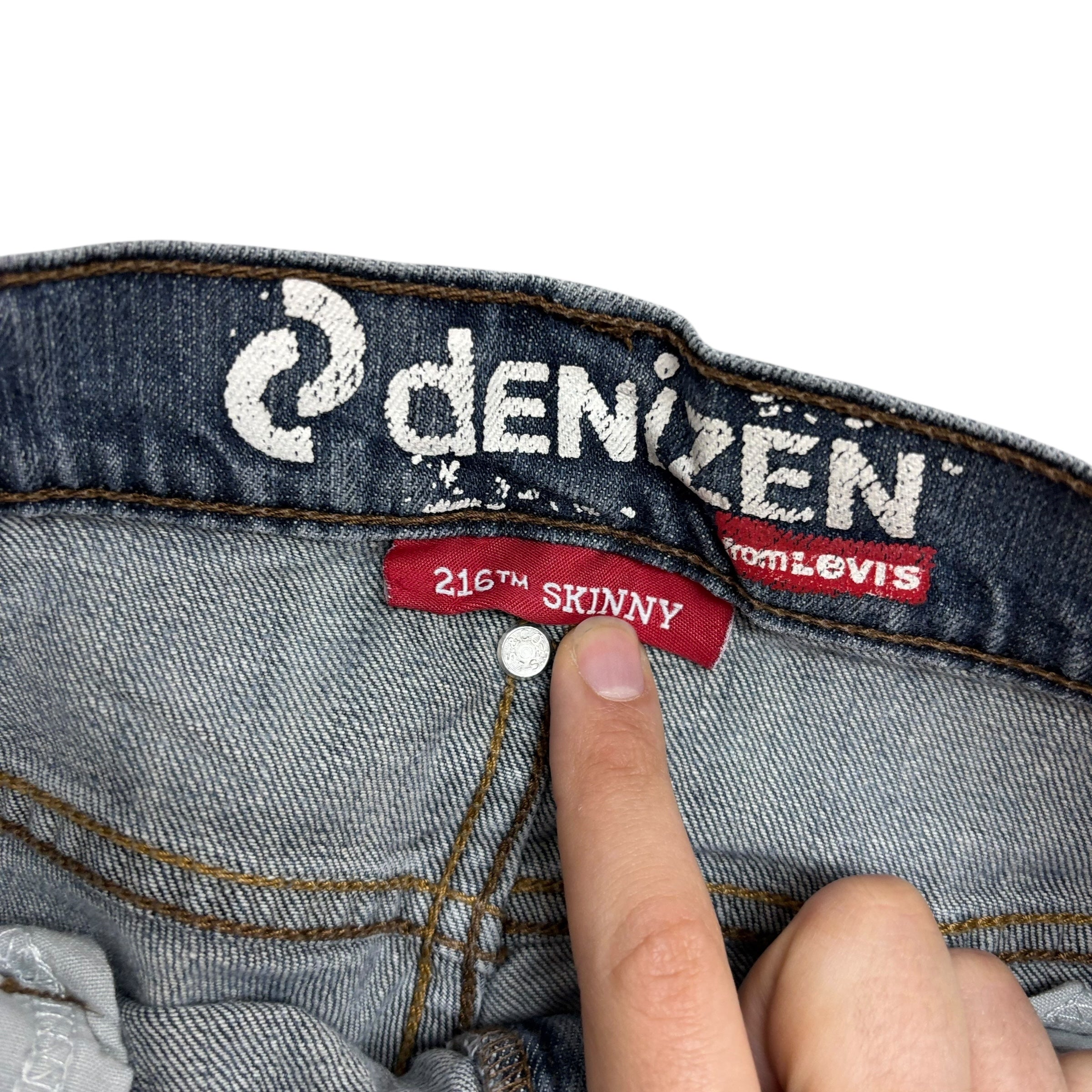 Levis Denizen Jeans W30 L32 Mens Mid Blue Skinny Fit Denim