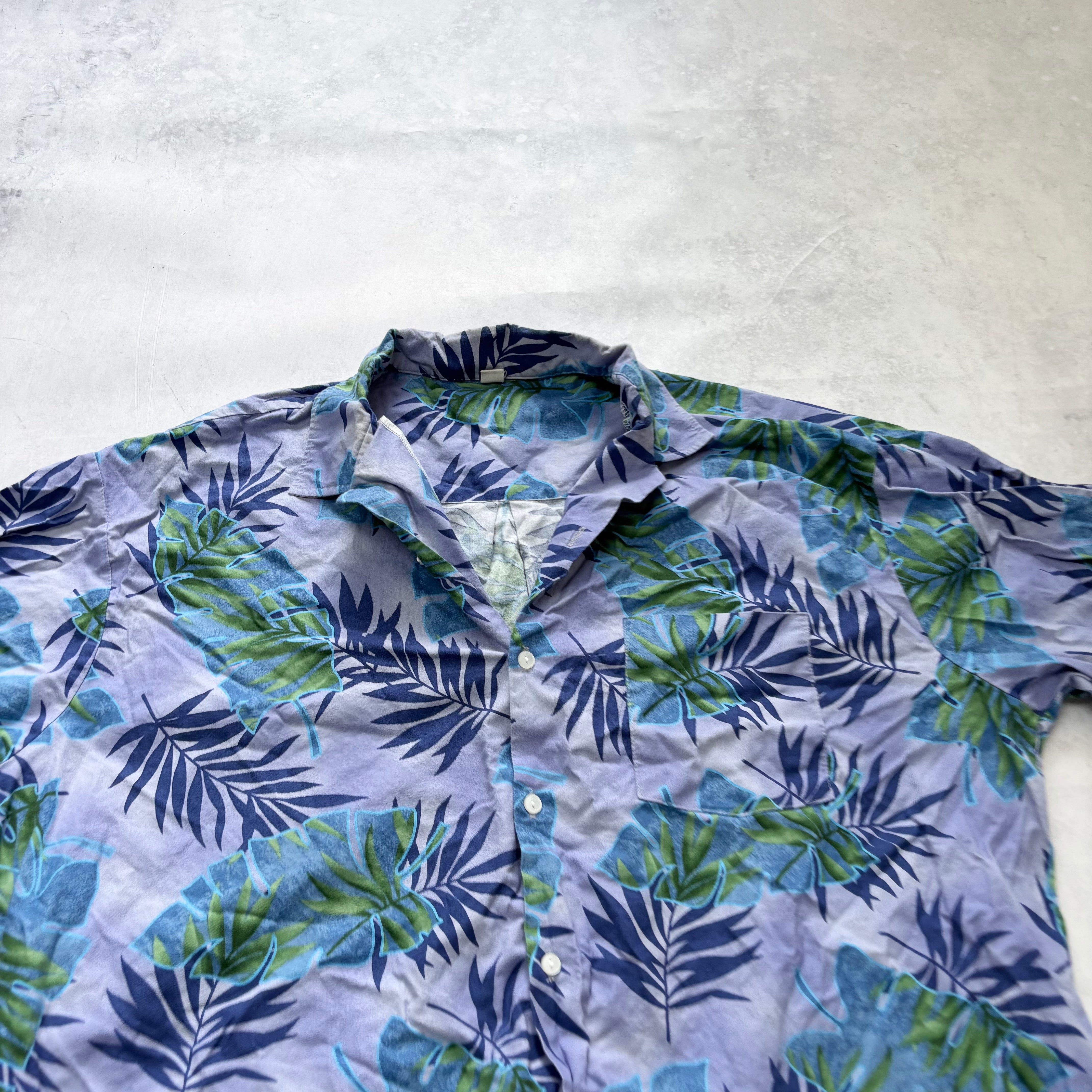 Vintage Hawaiian Shirt Mens XXXL Purple Floral Aloha Short Sleeve