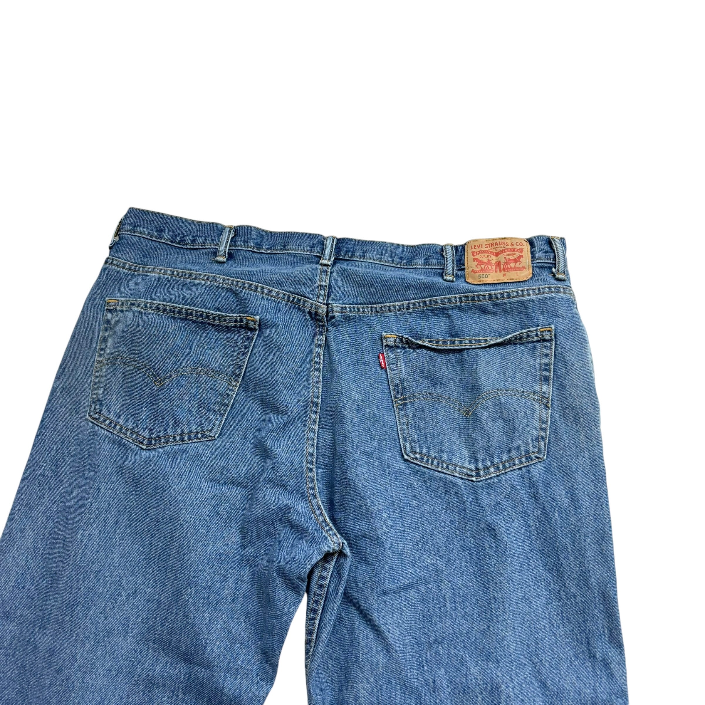 Levis 550 Jeans W46 L30 Mens Mid Blue Baggy Relaxed Straight Fit Denim