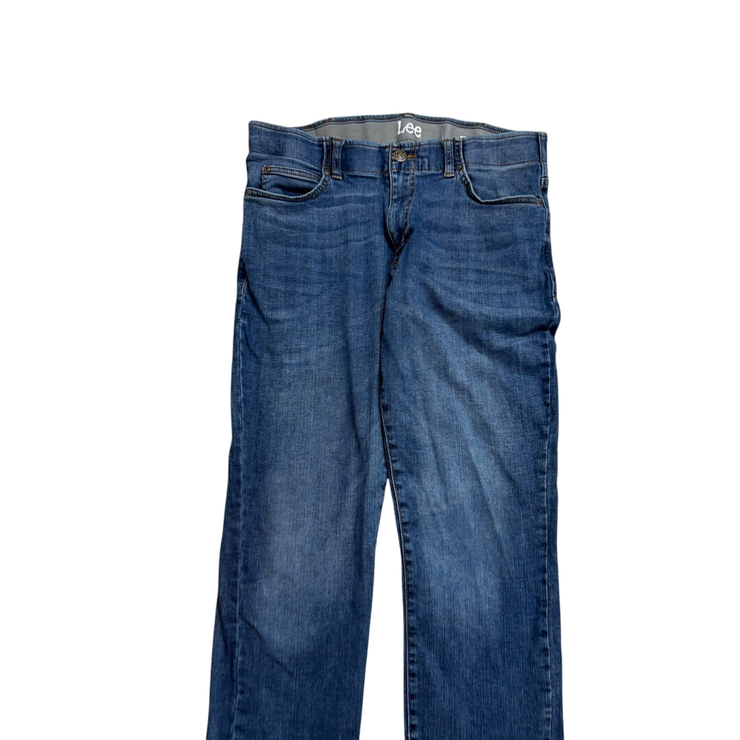 Lee Jeans W32 L29 Mens Mid Blue Regular Tapered Fit Stretch Denim (E)