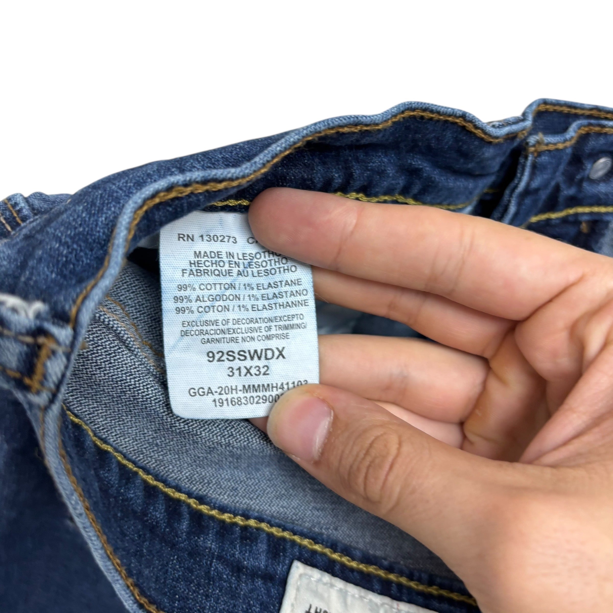 Wrangler Jeans W30 L32 Mens Dark Blue Slim Straight Fit Stretch Denim (E)