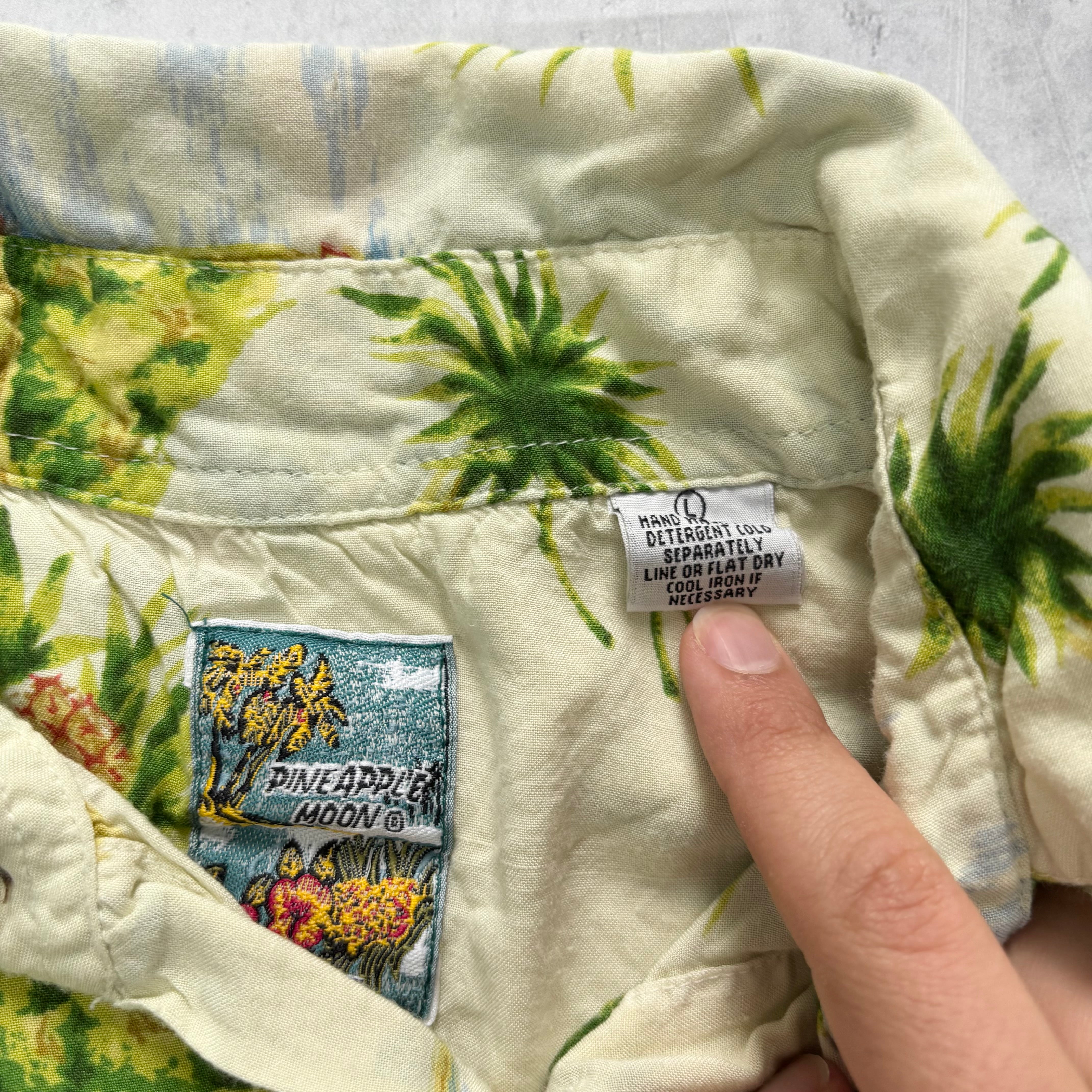 Vintage Hawaiian Shirt Mens XL Yellow Floral Aloha Short Sleeve (E)