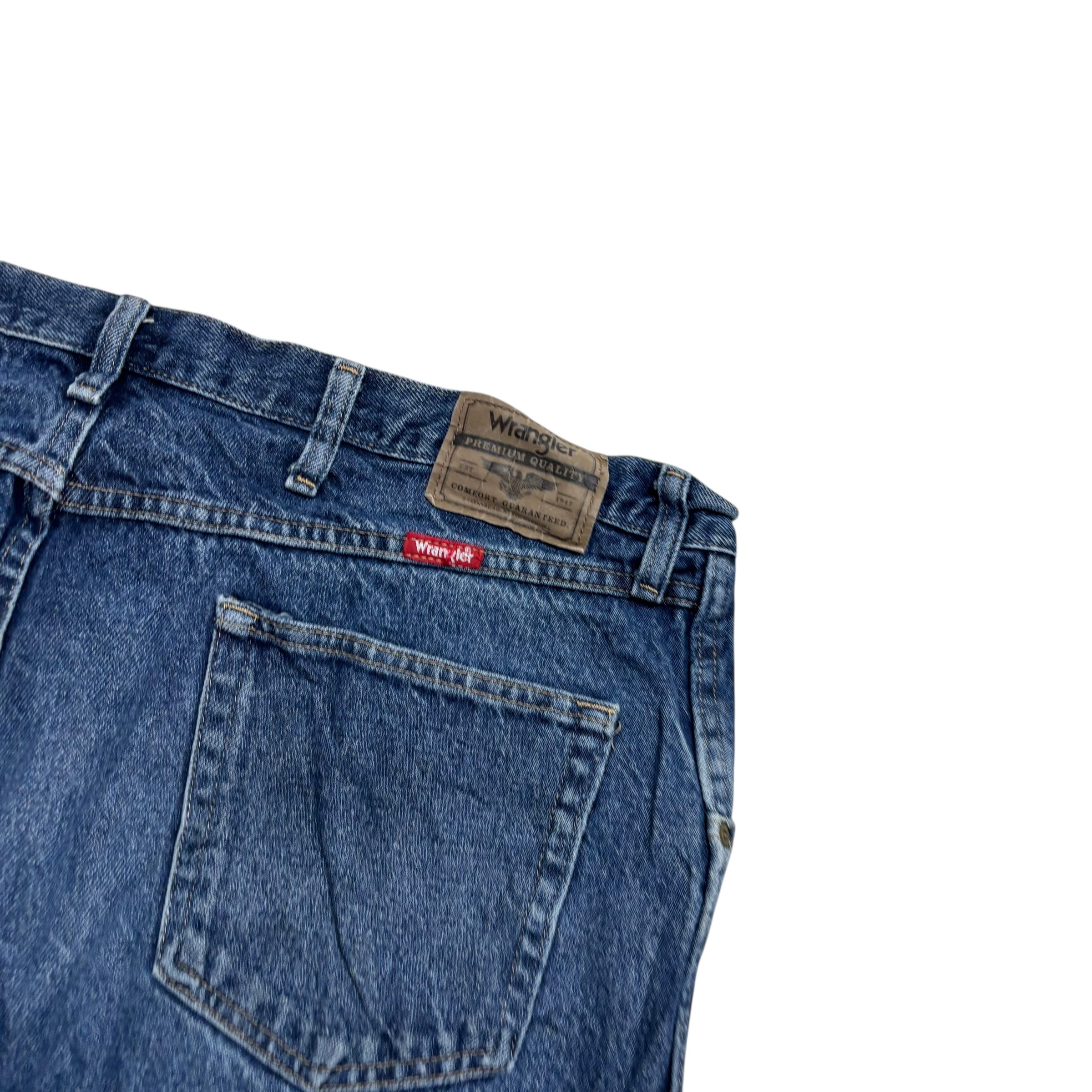 Wrangler Jeans W42 L30 Mens Mid Blue Regular Straight Fit Denim (E)