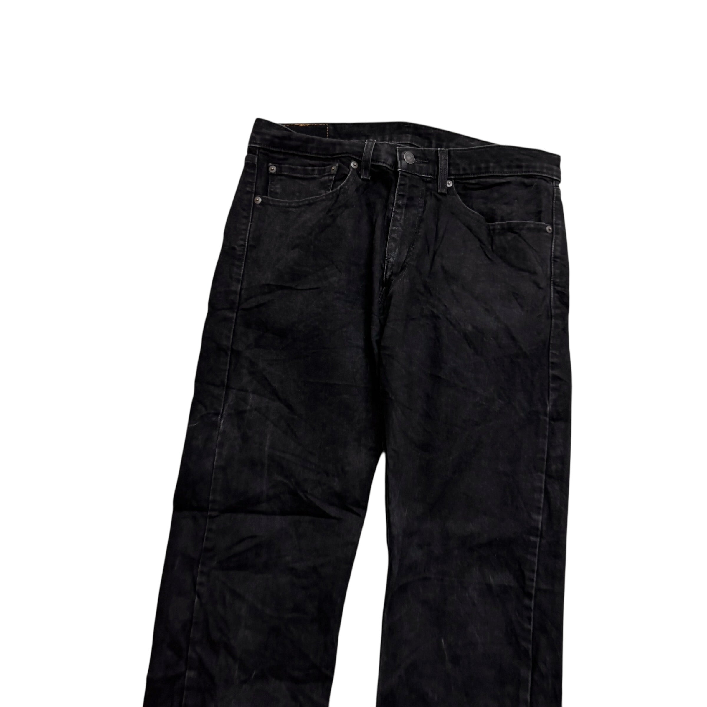 Levis 506 Jeans W34 L32 Mens Black Regular Straight Fit Stretch Denim (E)