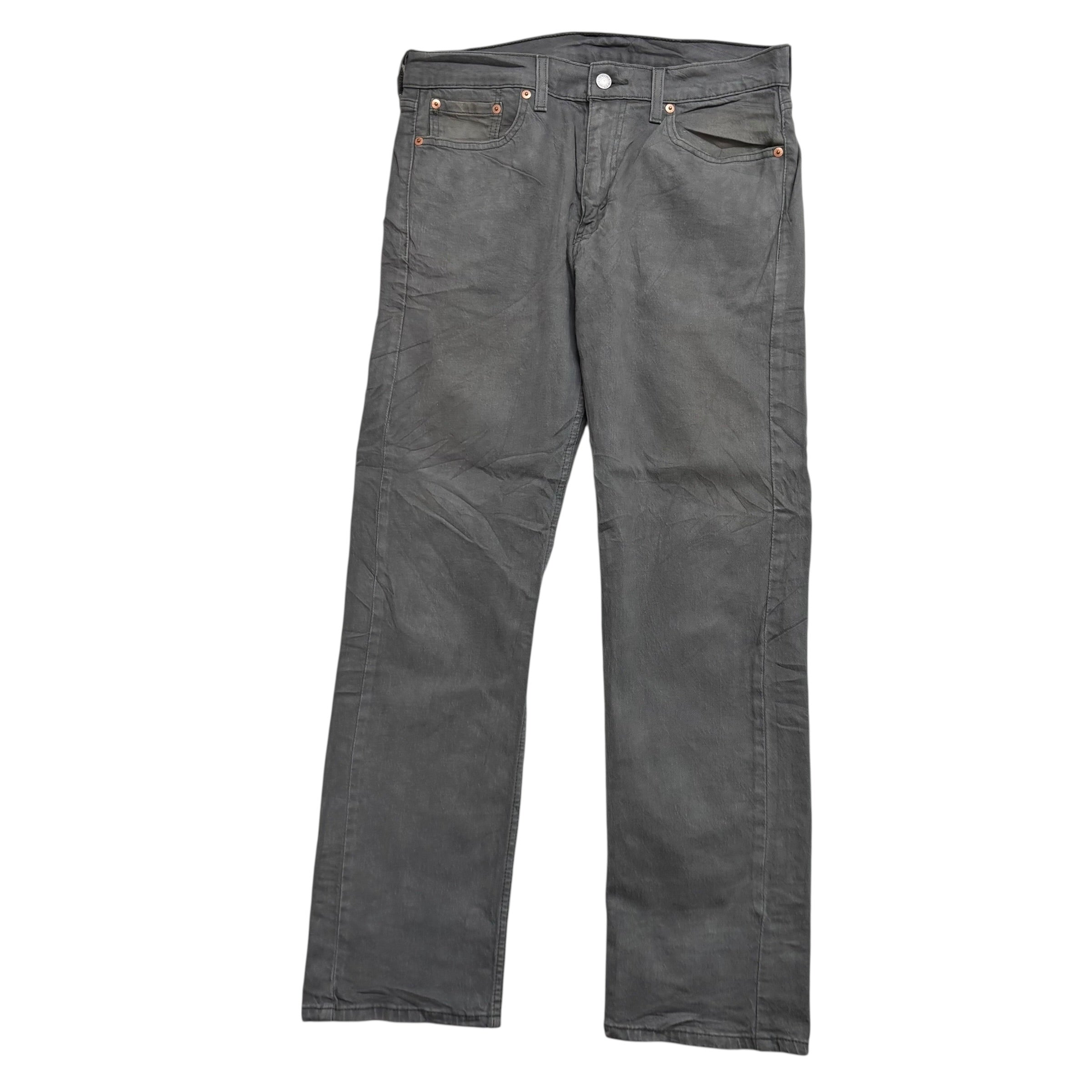 Levis 505 Jeans W32 L30 Mens Olive Green Regular Straight Fit Stretch Denim