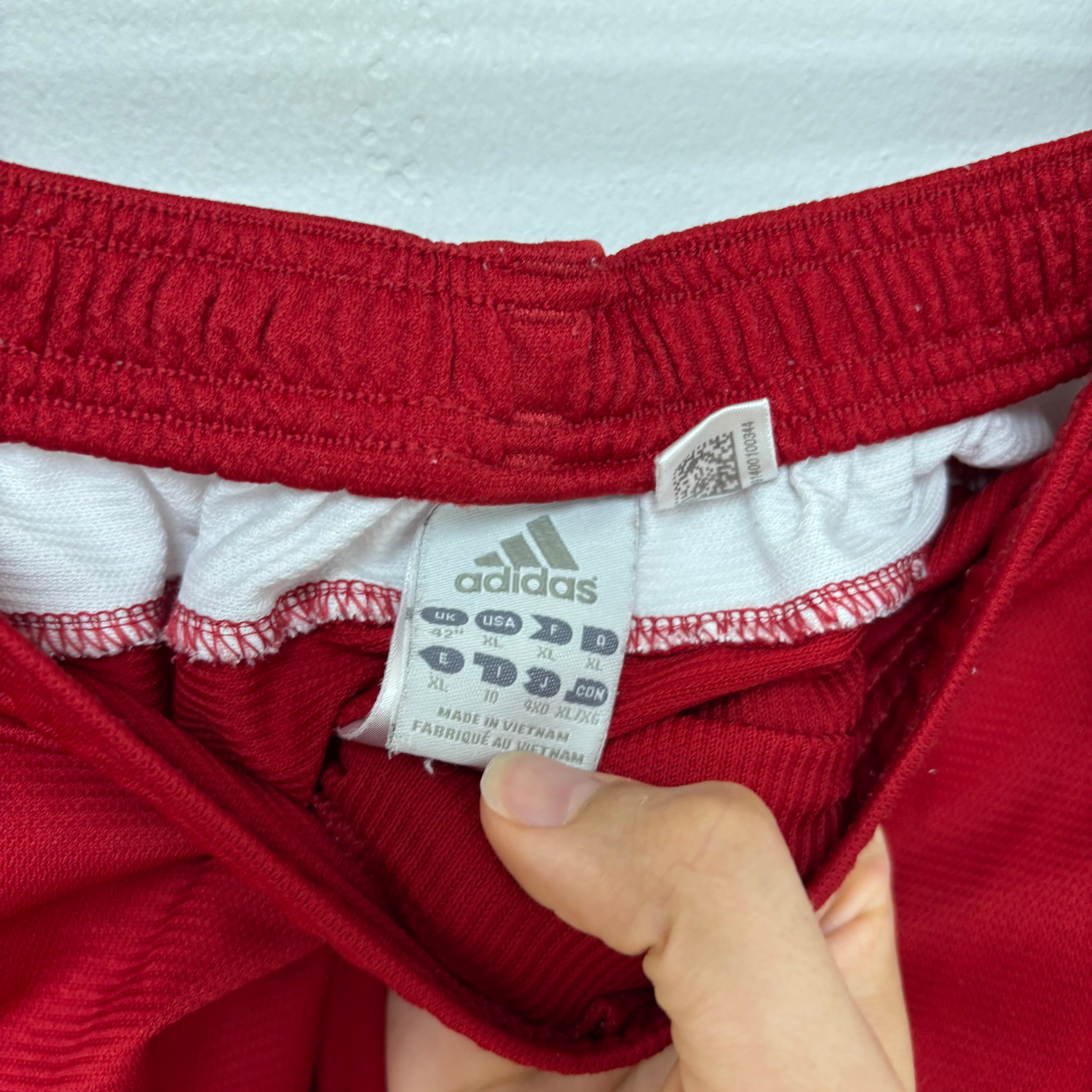 Adidas Shorts Mens XL Red Sports Running Gym Athletic Vintage