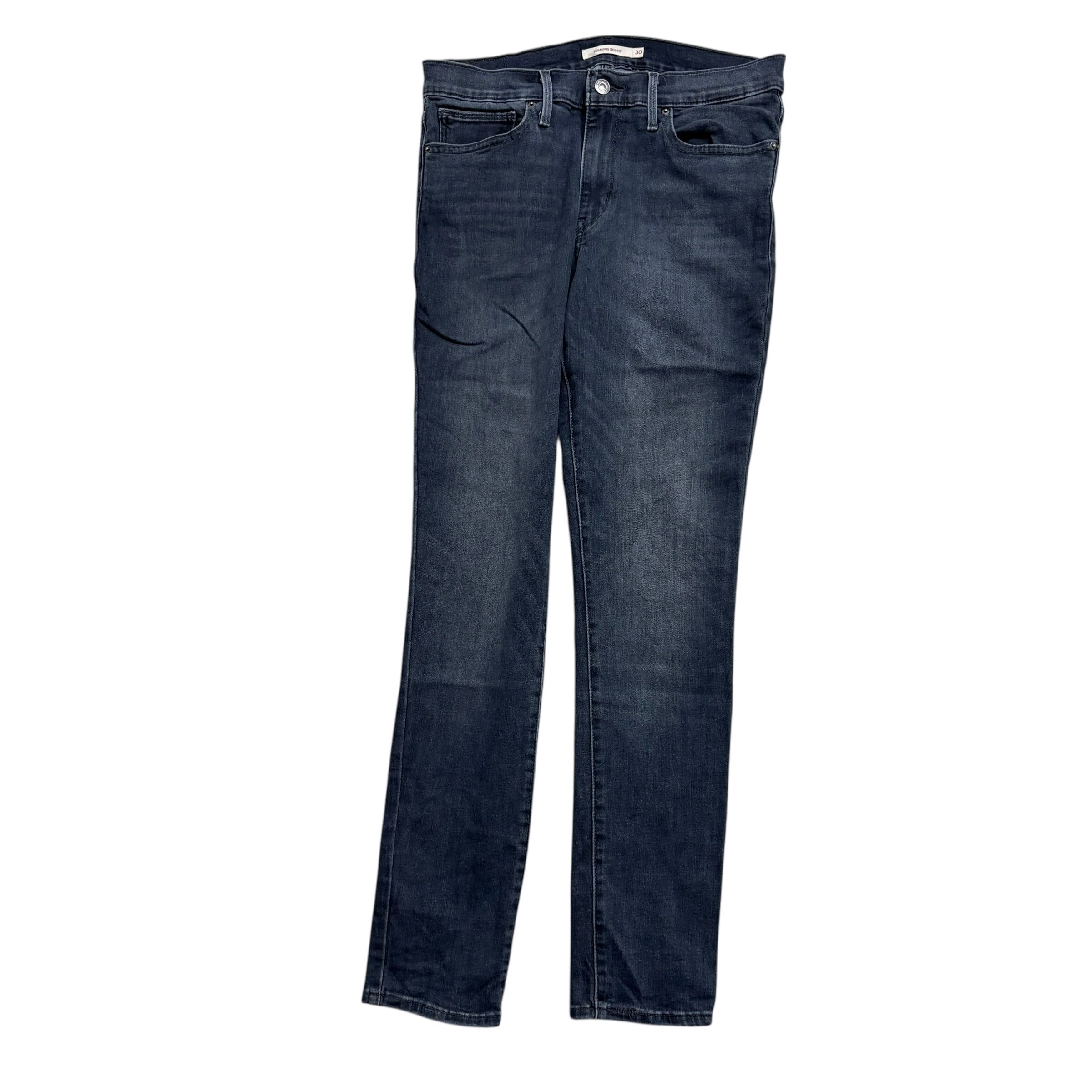 Levis Slimming Skinny Jeans W30 L30 Womens Navy Blue Stretch Denim (E)