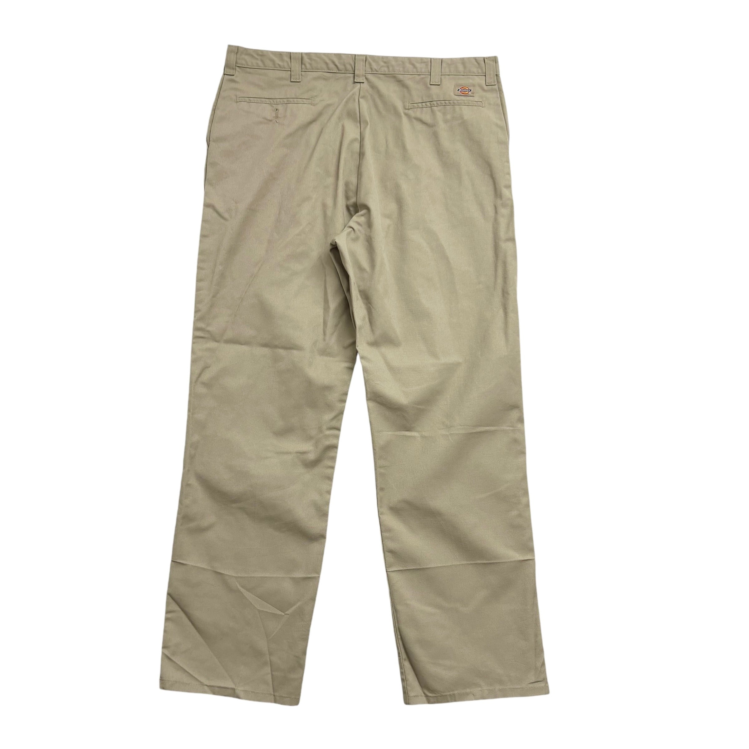 Dickies Trousers W42 L34 Mens Beige Pants Relaxed Straight Fit Workwear