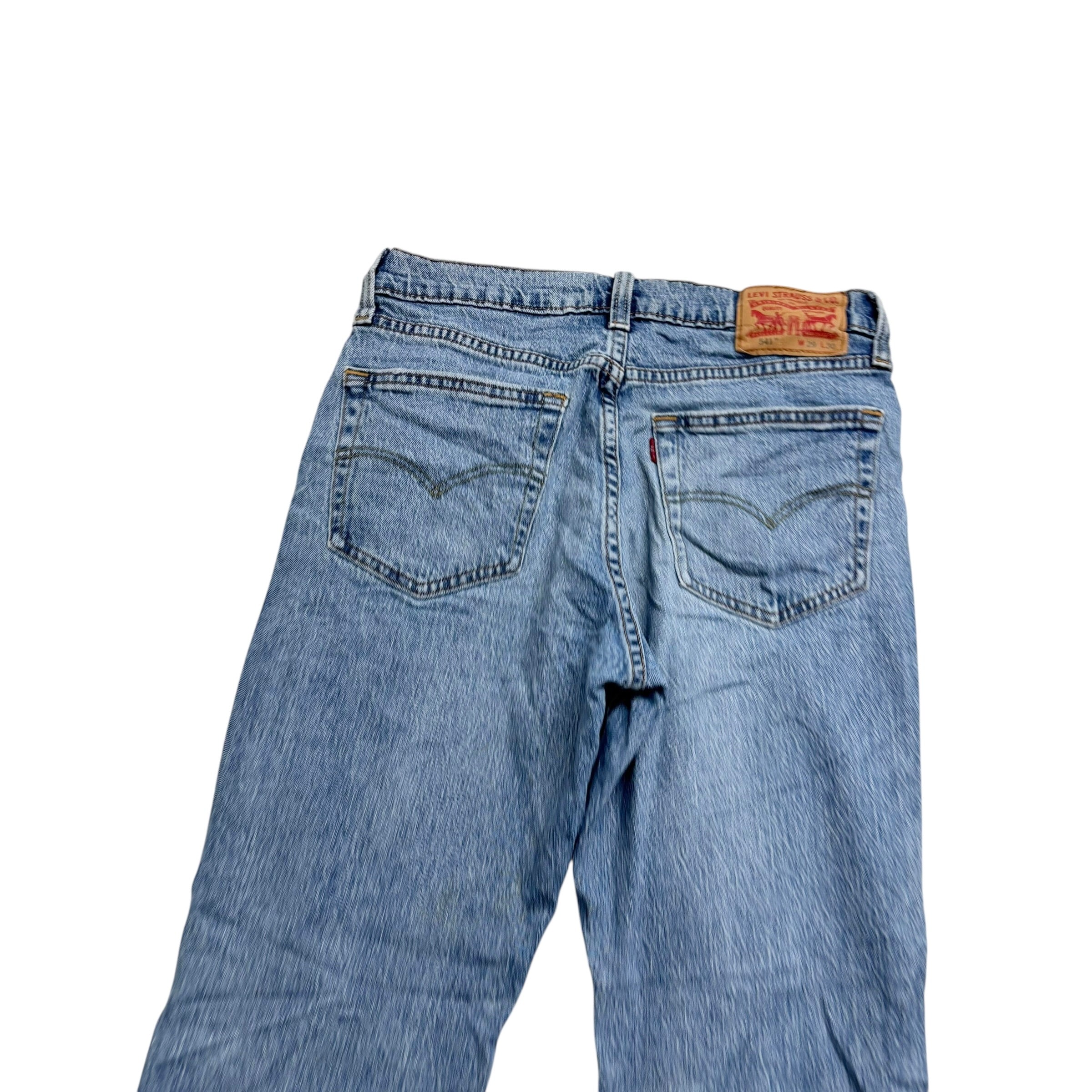 Levis 541 Jeans W29 L30 Mens Light Blue Athletic Tapered Fit Stretch Denim (E)