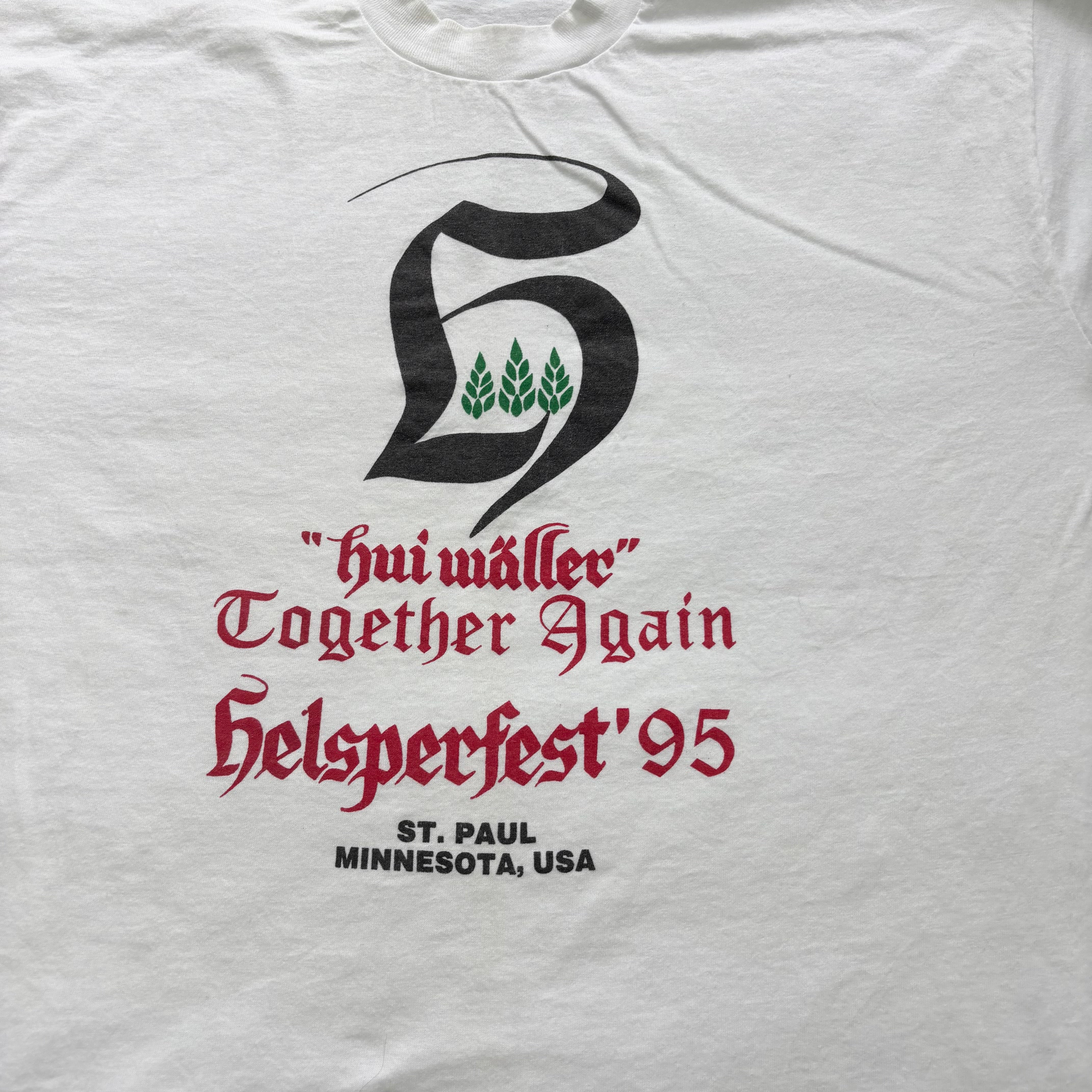 Vintage T Shirt Mens XL White Single Stitch Graphic Print 90s USA Festival (E)