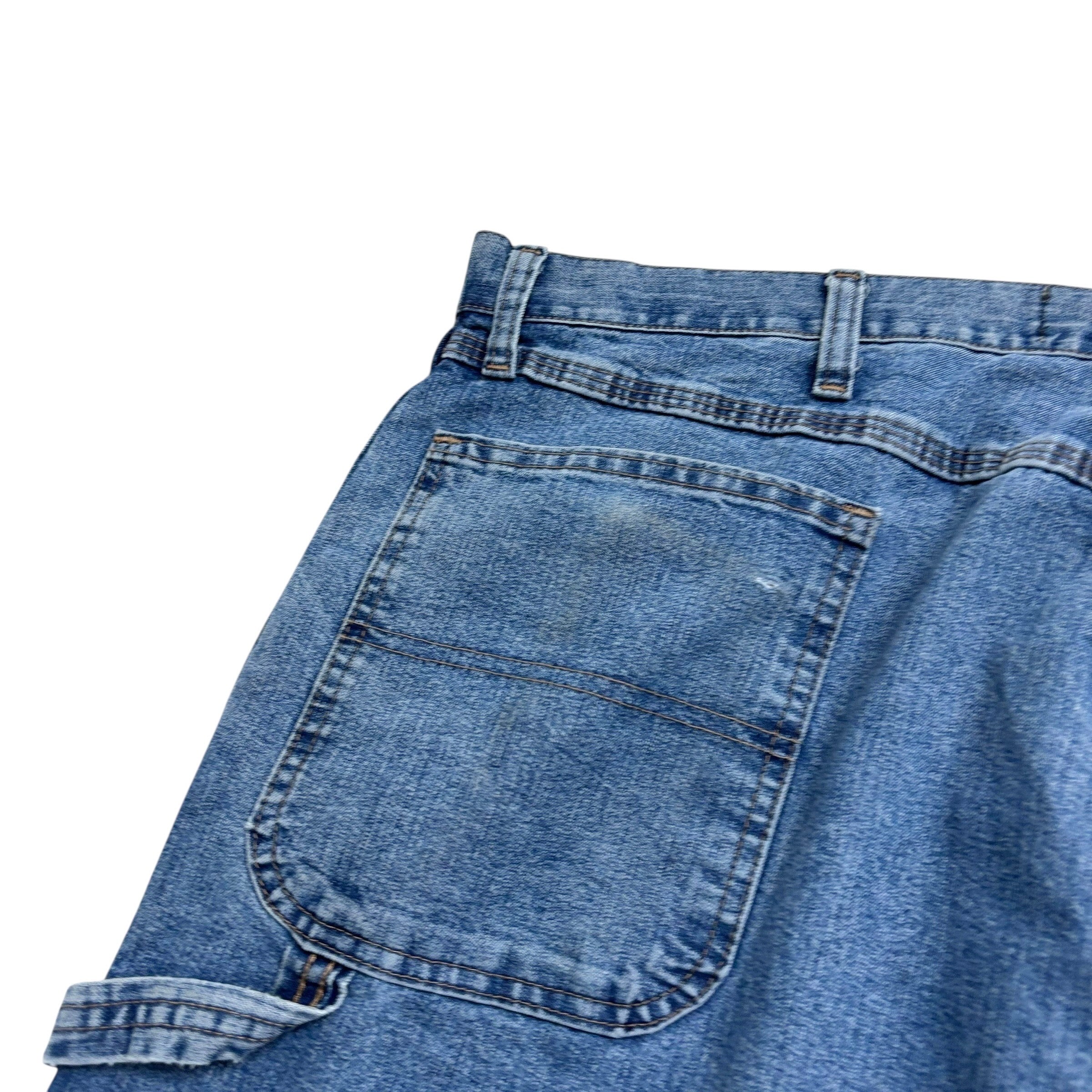 Wrangler Carpenter Jeans W40 L34 Mens Mid Blue Relaxed Straight Fit Denim (F)