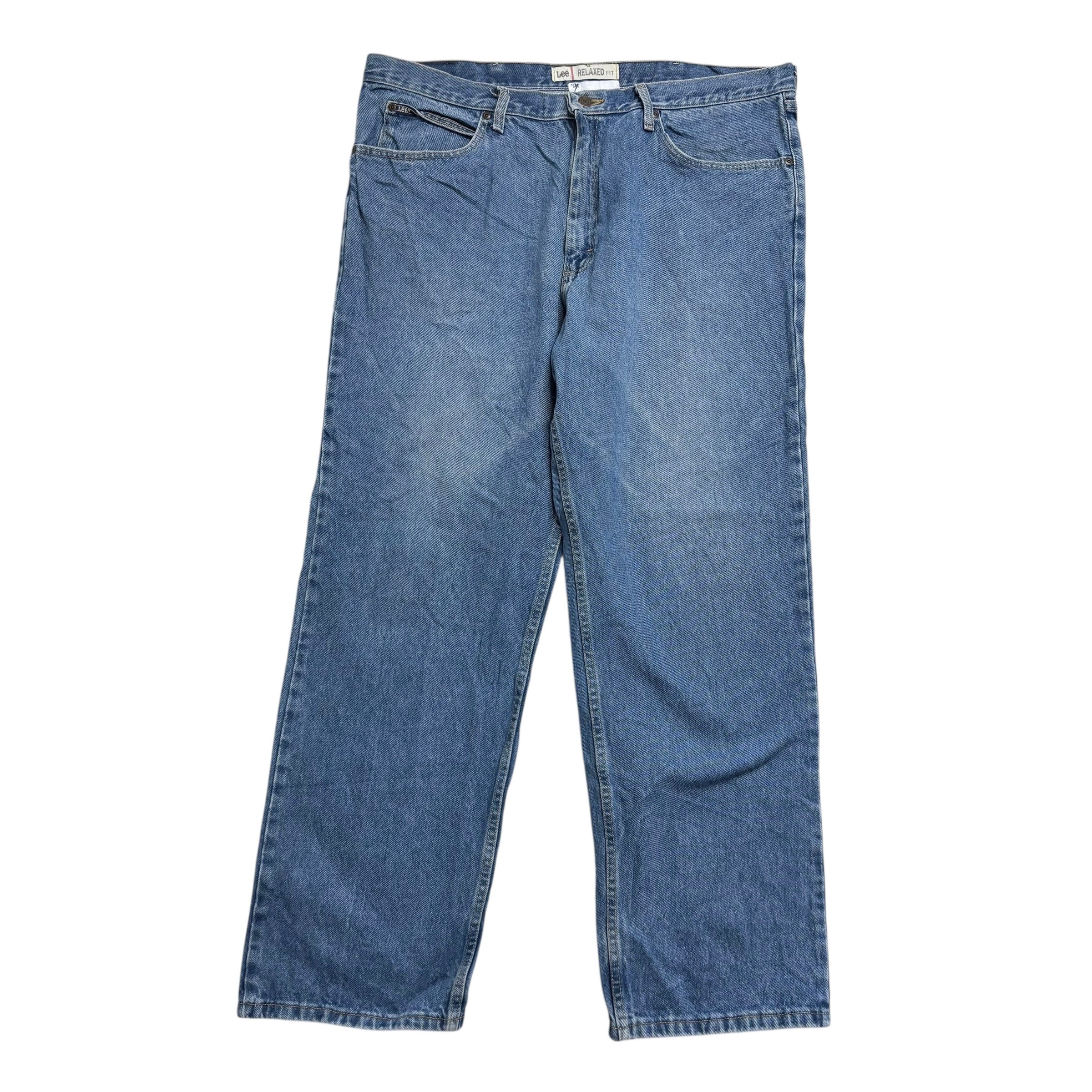Lee Jeans W42 L32 Mens Relaxed Straight Fit Mid Blue Baggy Vintage Denim (E)