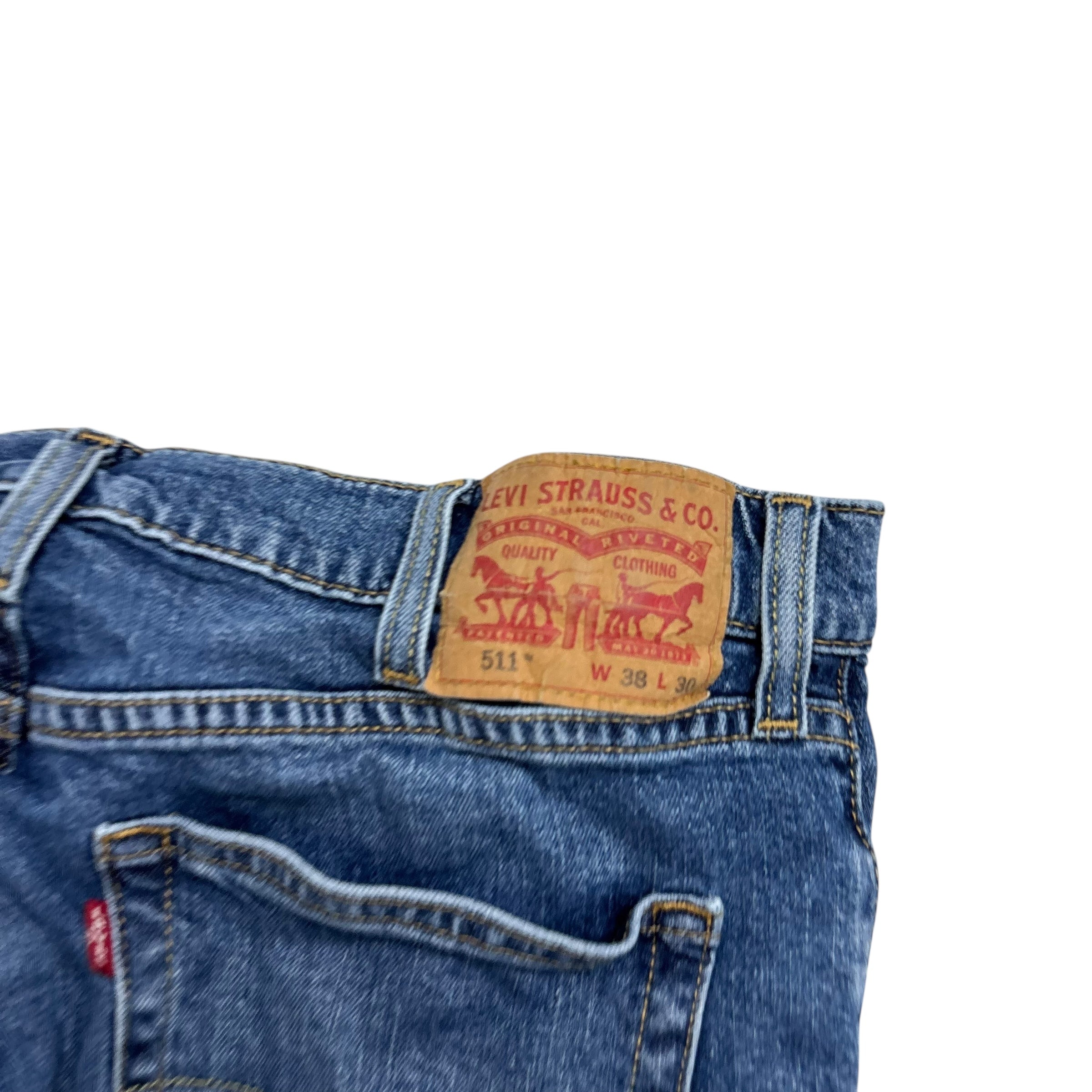 Levis 511 Jeans W36 L30 Mens Mid Blue Slim Fit Stretch Denim