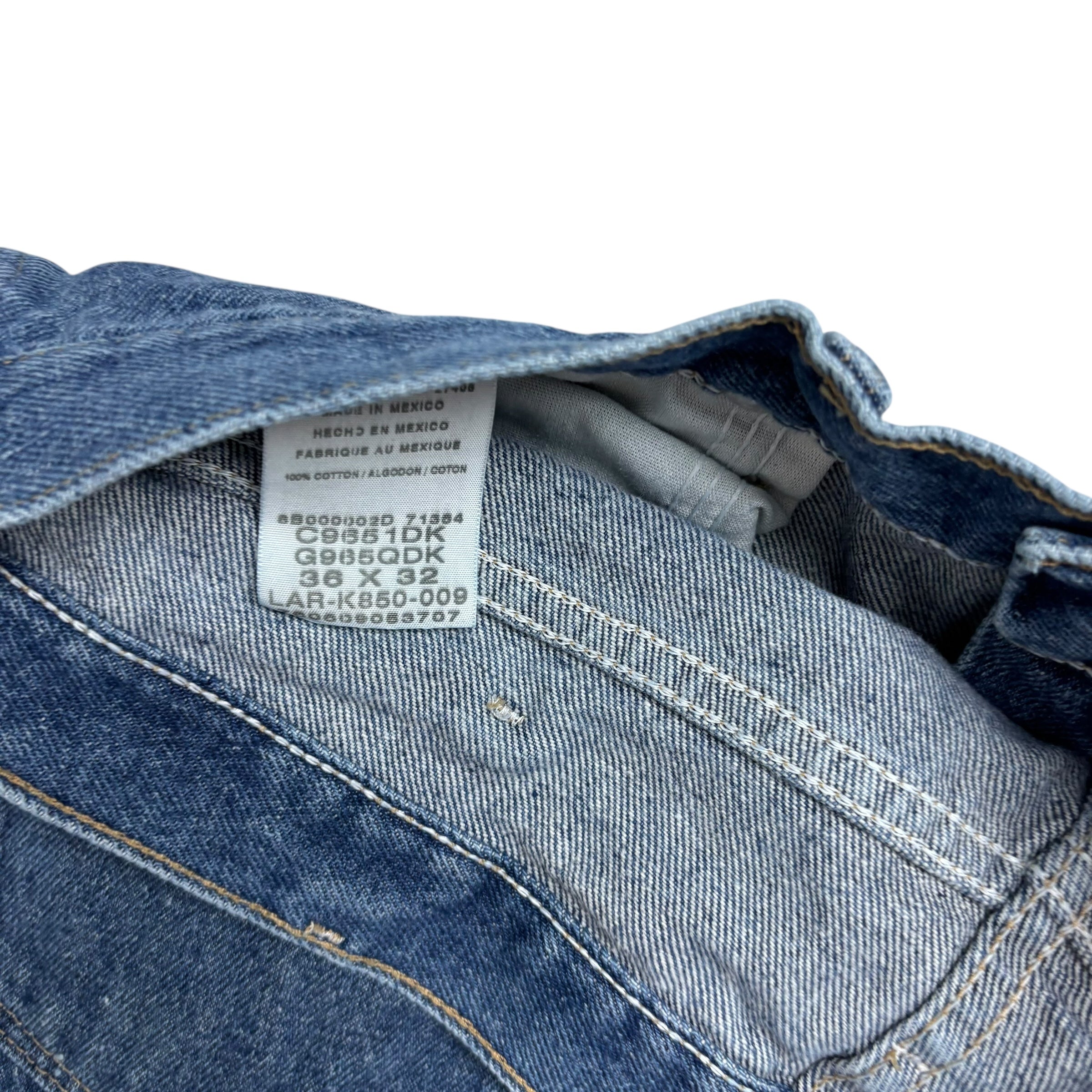 Wrangler Jeans W36 L30 Mens Mid Blue Regular Straight Fit Vintage Denim (F)