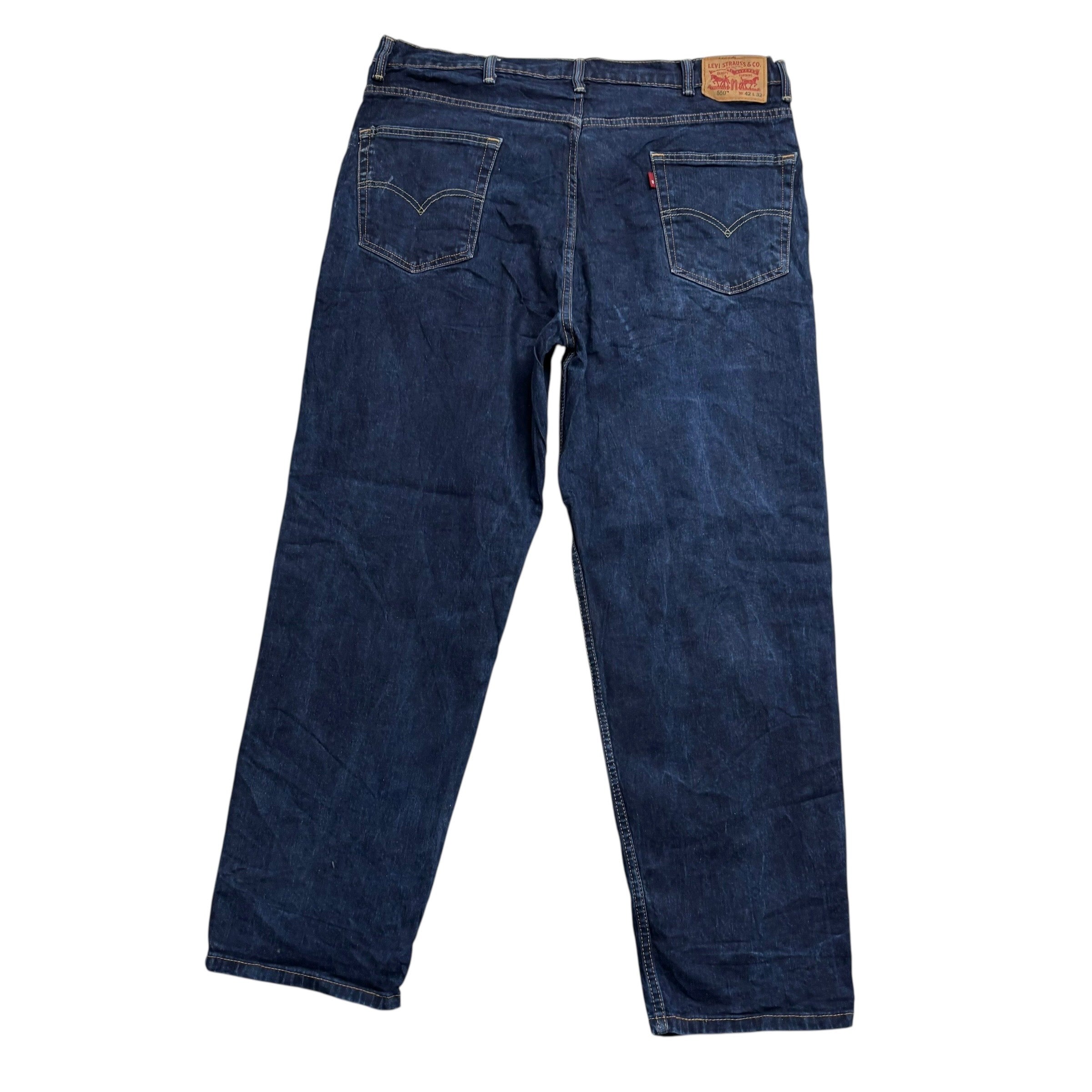 Levis 550 Jeans W40 L32 Mens Dark Blue Baggy Relaxed Straight Fit Stretch Denim