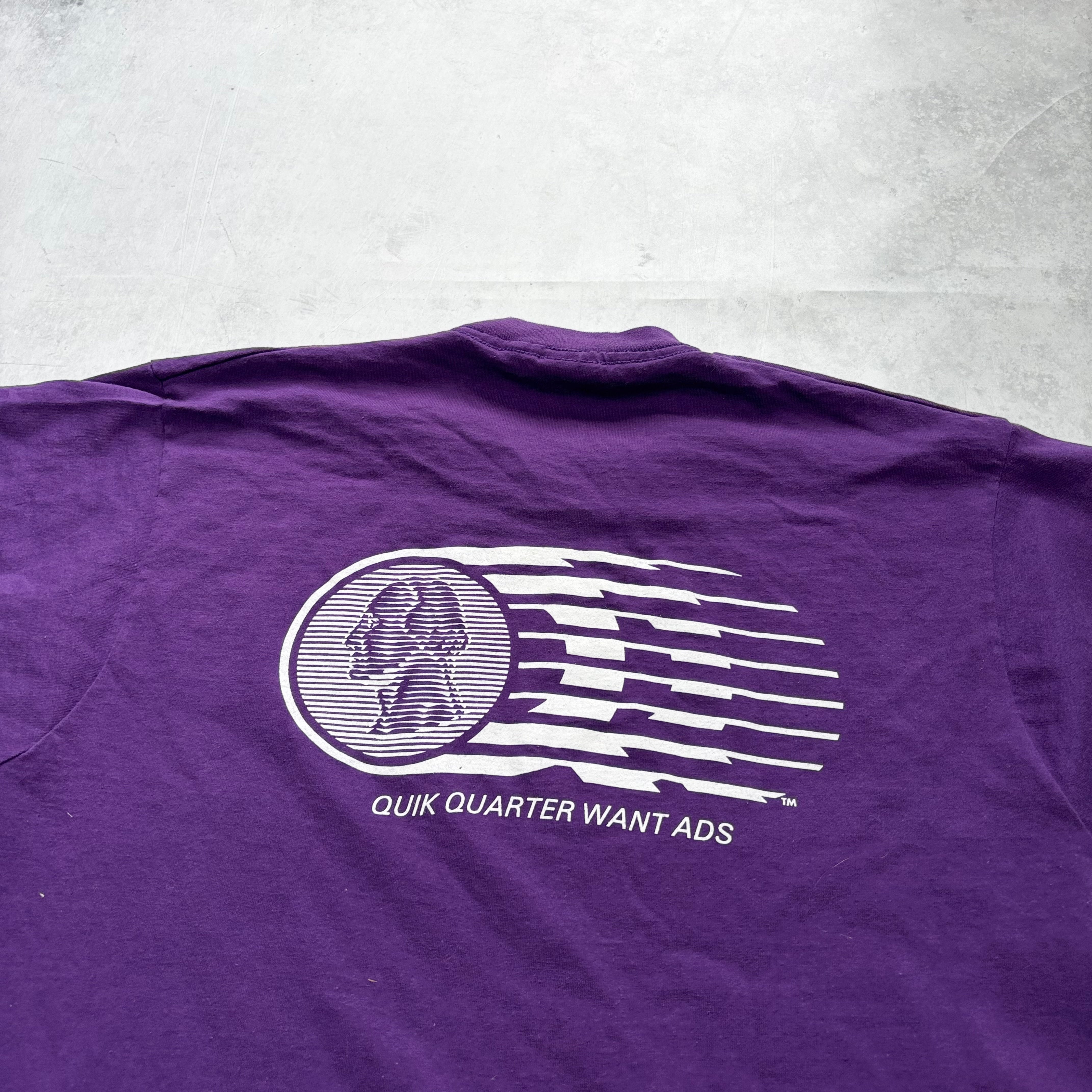 Vintage T Shirt Mens Large Purple Single Stitch Graphic Print 90s USA (E)