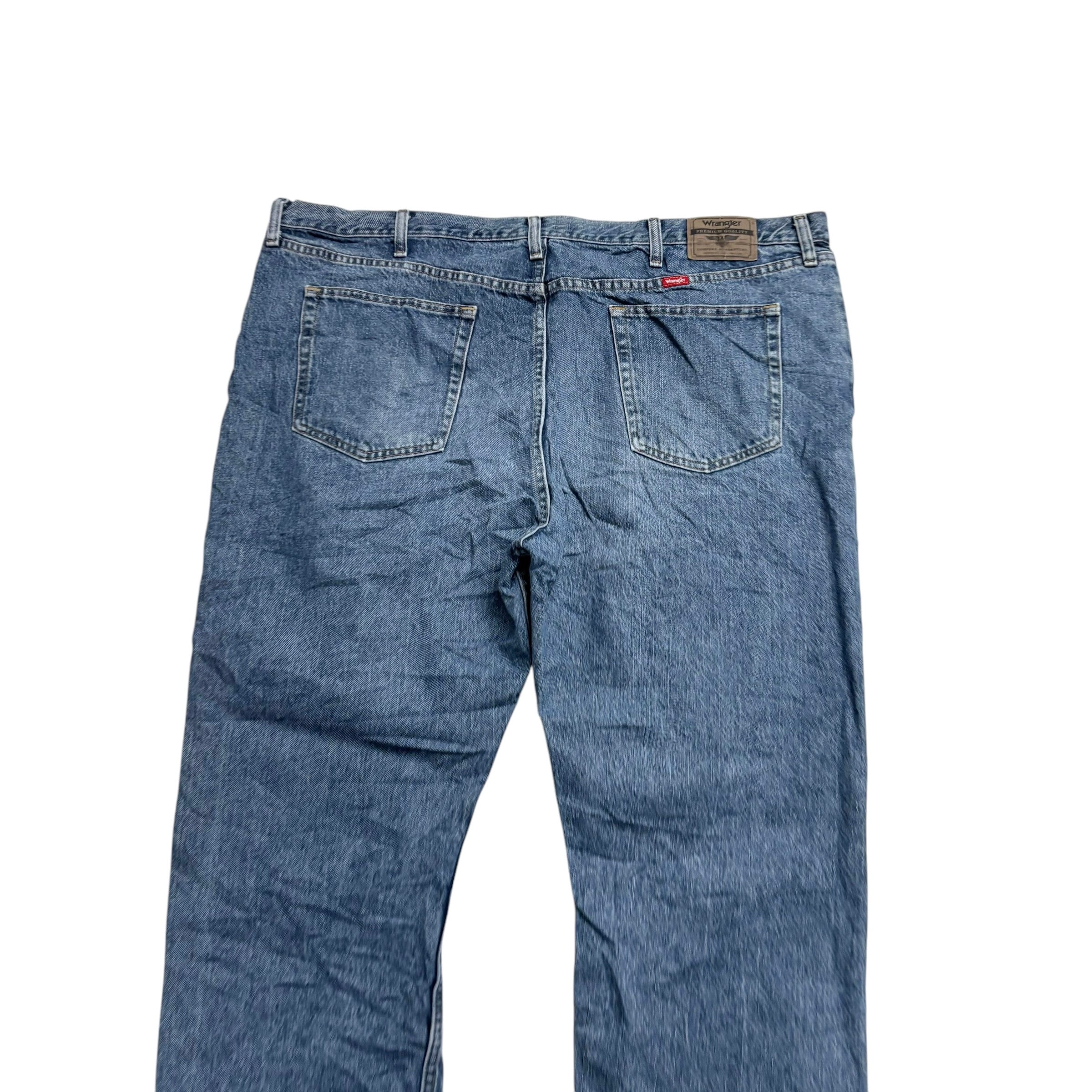 Wrangler Jeans W48 L30 Mens Mid Blue Regular Straight Fit Denim