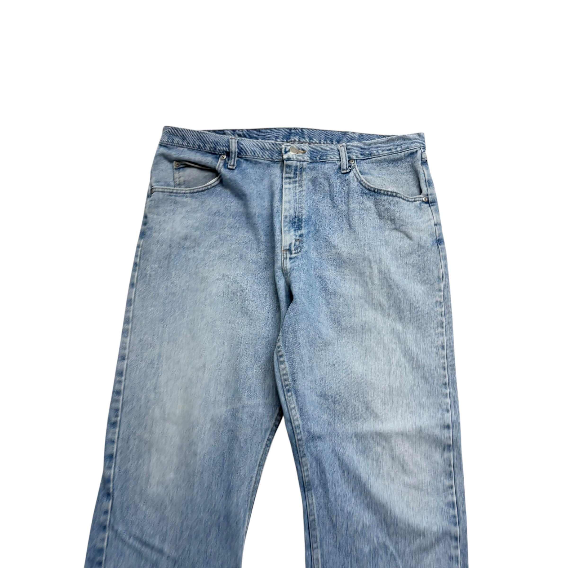 Wrangler Jeans W40 L30 Mens Light Blue Relaxed Straight Fit Vintage Denim (E)
