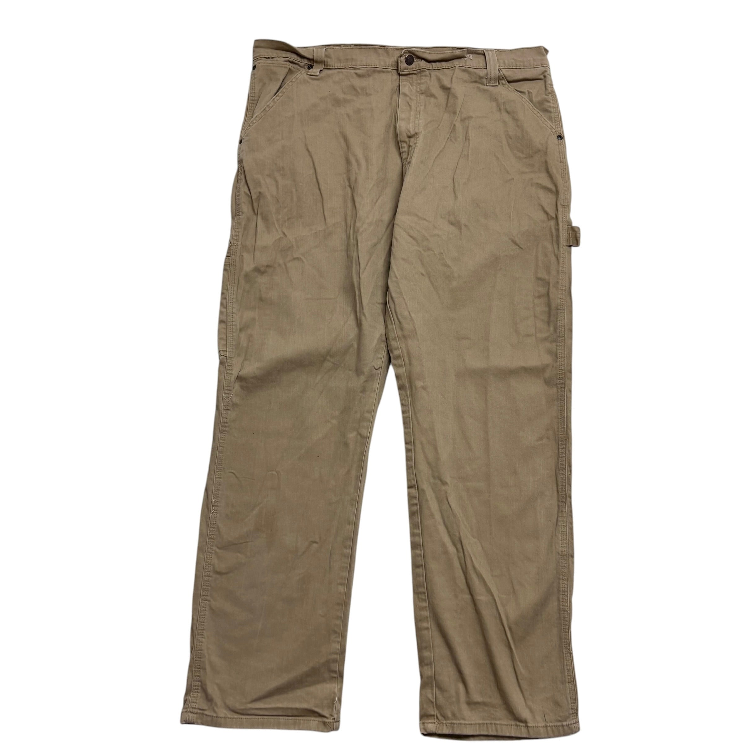Wrangler Carpenter Pants W40 L32 Mens Tan Relaxed Straight Fit Stretch (F)