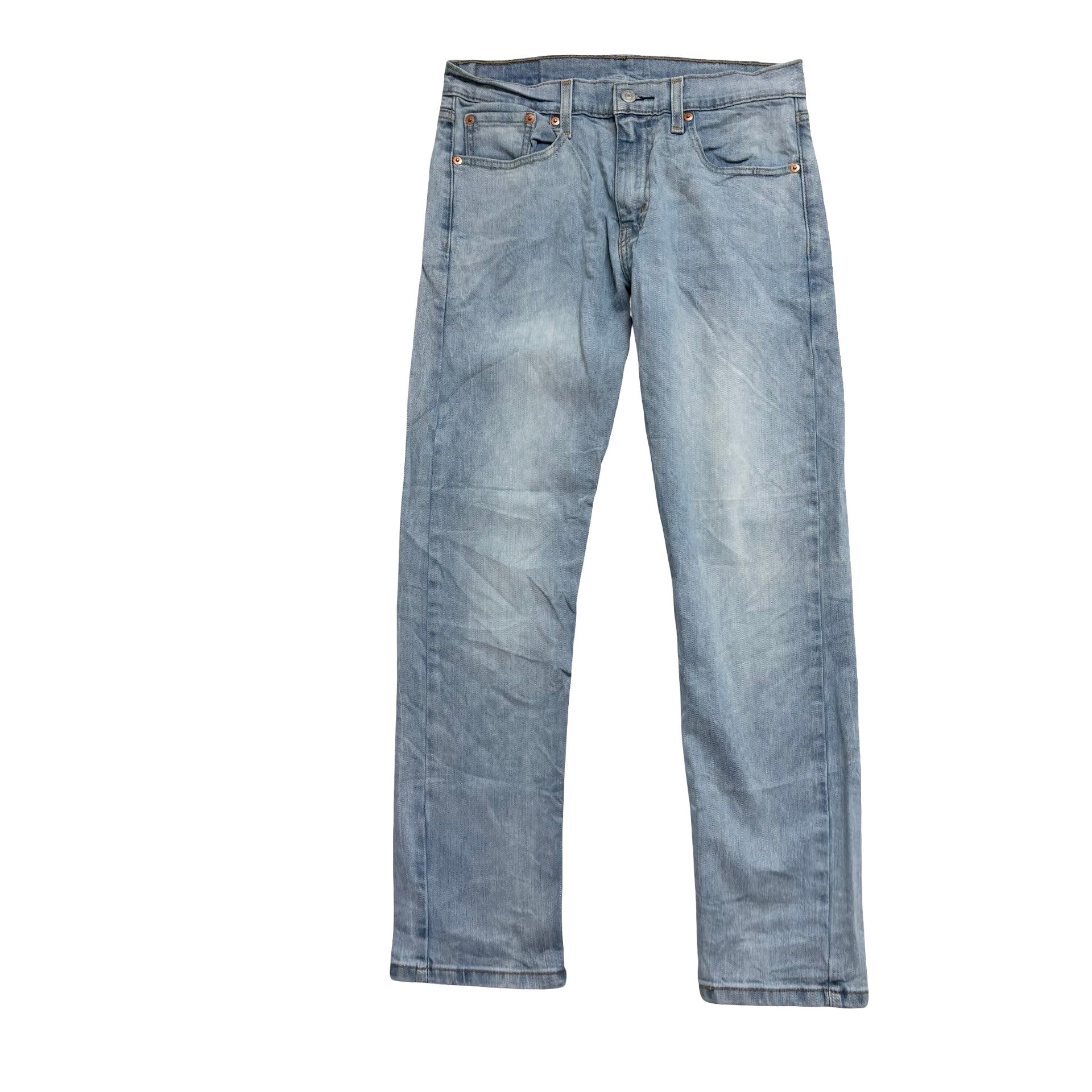 Levis 502 Jeans W30 L30 Mens Light Blue Regular Tapered Fit Stretch Denim (E)