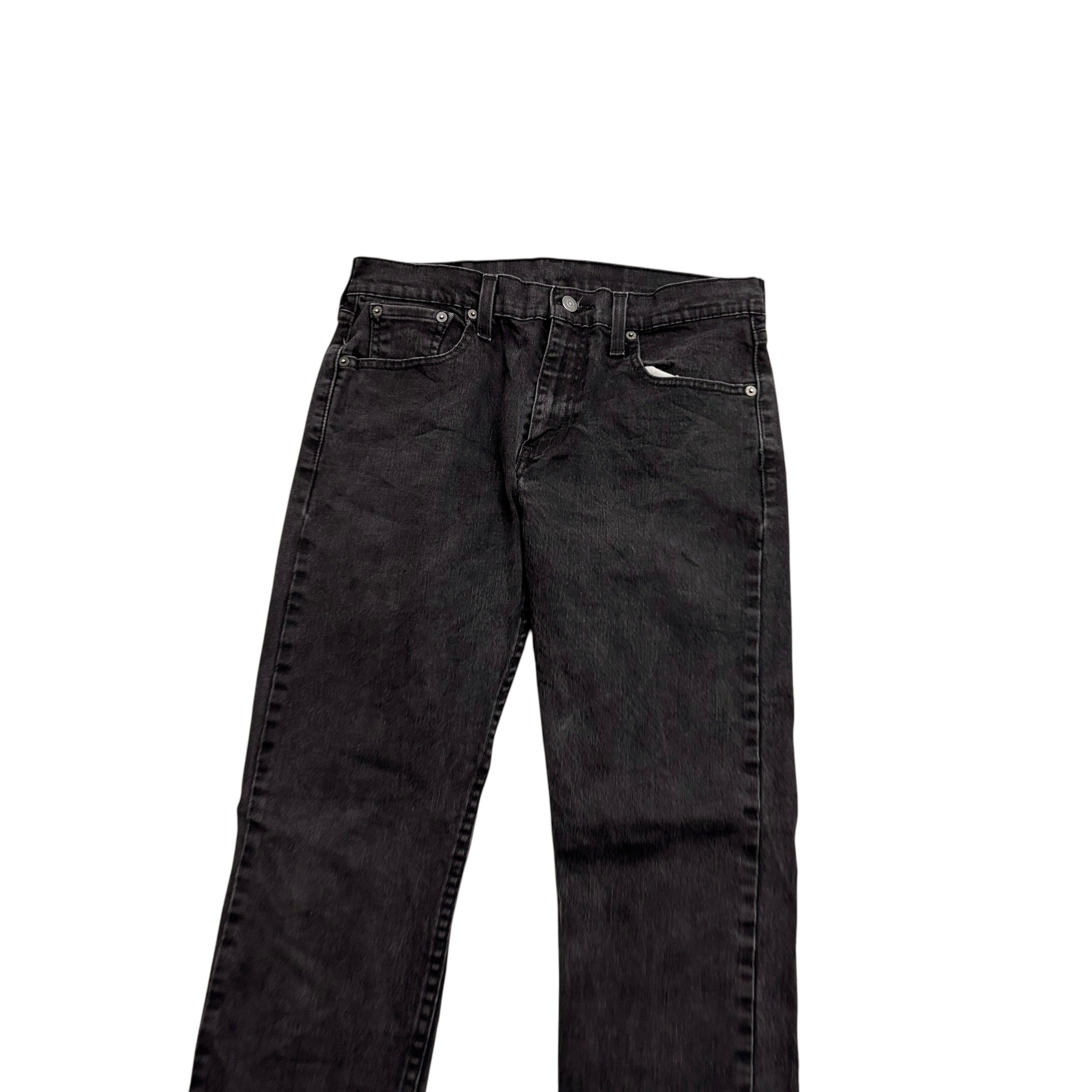 Levis 502 Jeans W30 L31 Mens Black Regular Tapered Fit Stretch Denim