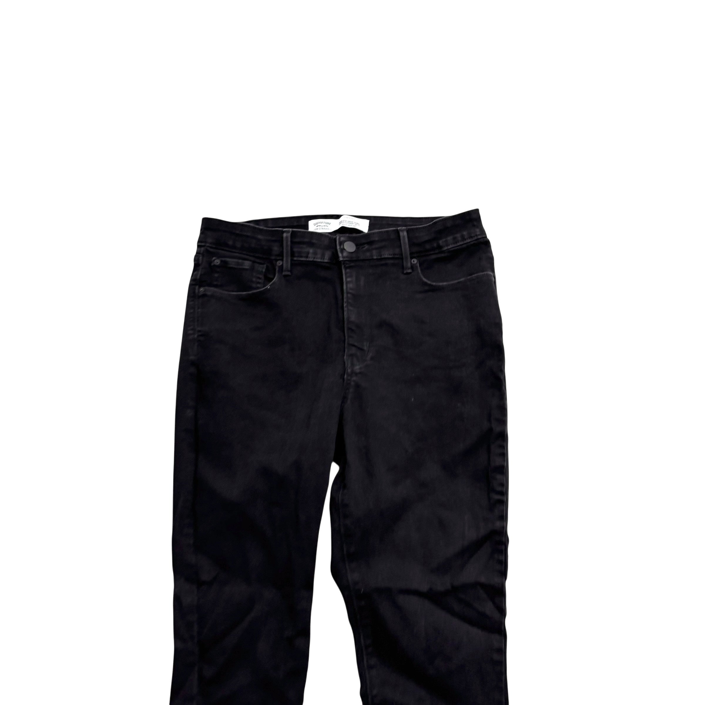 Levis Signature Jeans W30 L30 Womens High Rise Super Skinny Black Stretch (E)