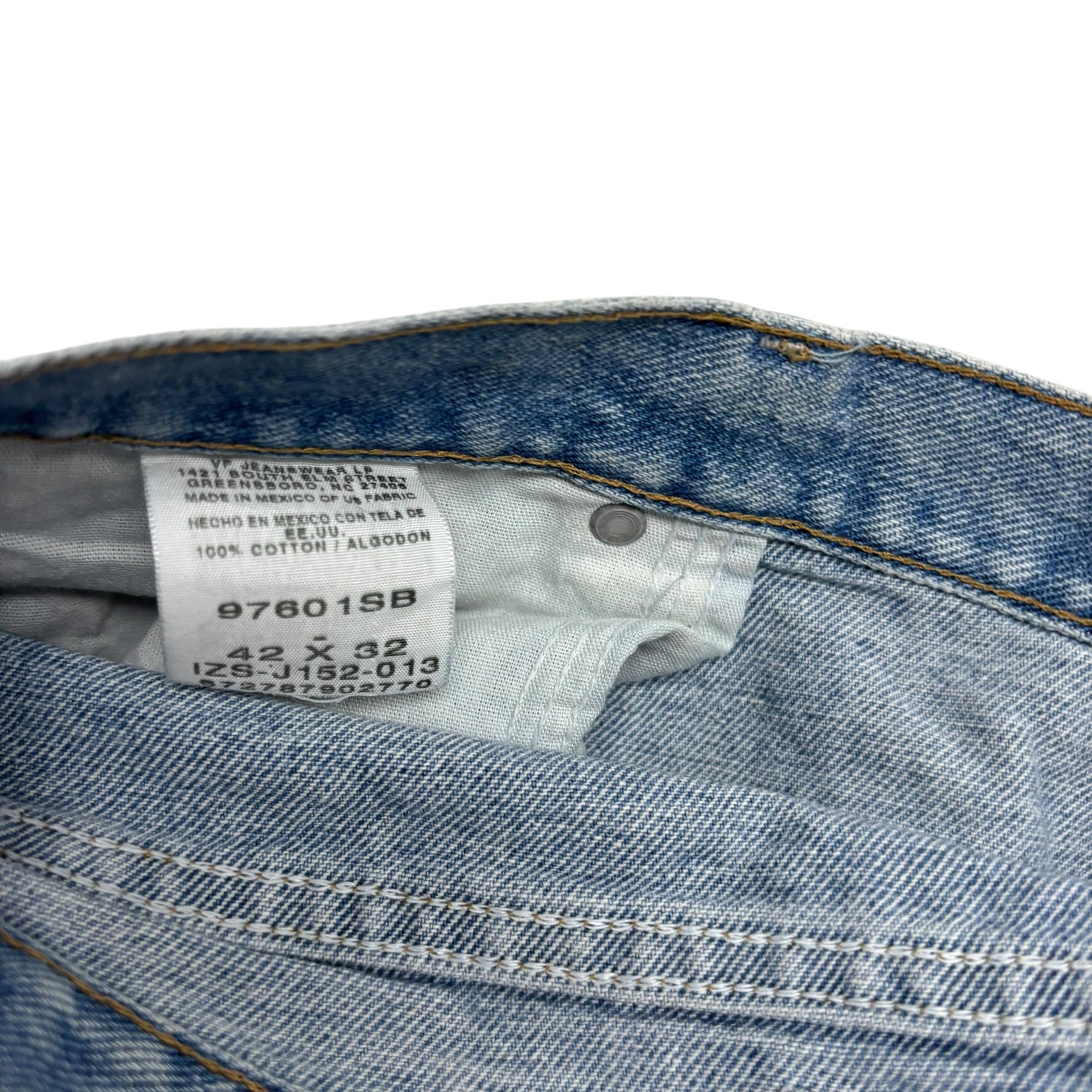 Wrangler Jeans W42 L32 Mens Light Blue Relaxed Straight Fit Vintage Denim (F)