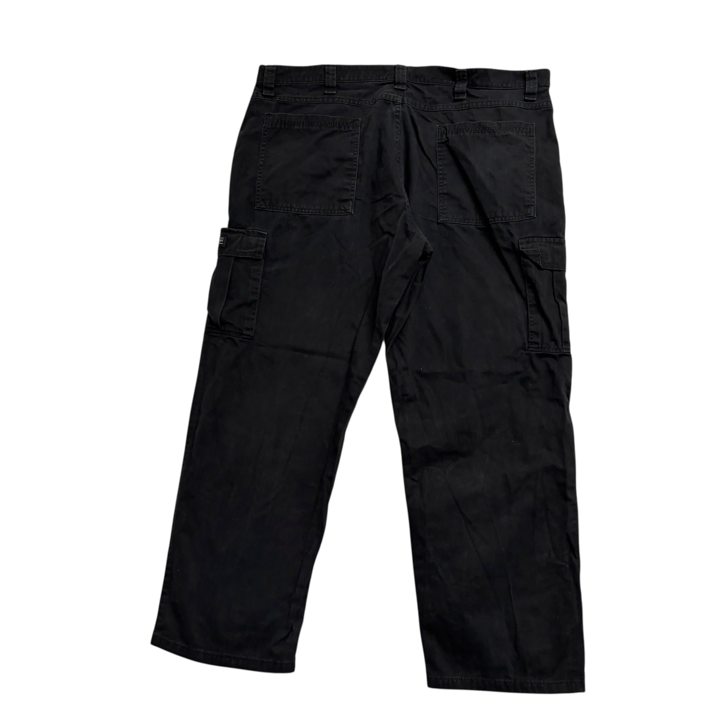 Wrangler Cargo Pants W42 L30 Mens Black Relaxed Straight Fit Trousers