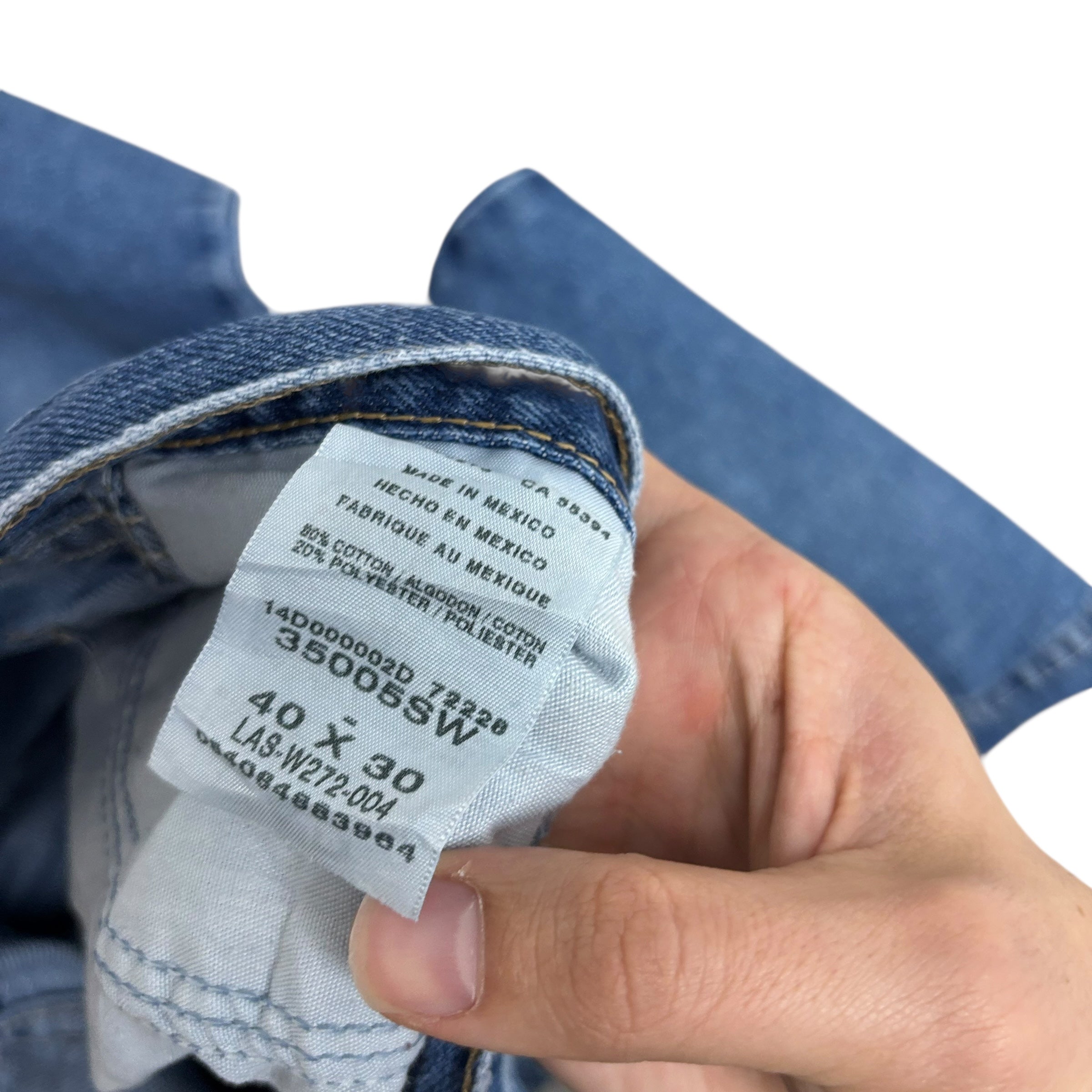 Wrangler Jeans W40 L30 Mens Mid Blue Relaxed Straight Fit Denim