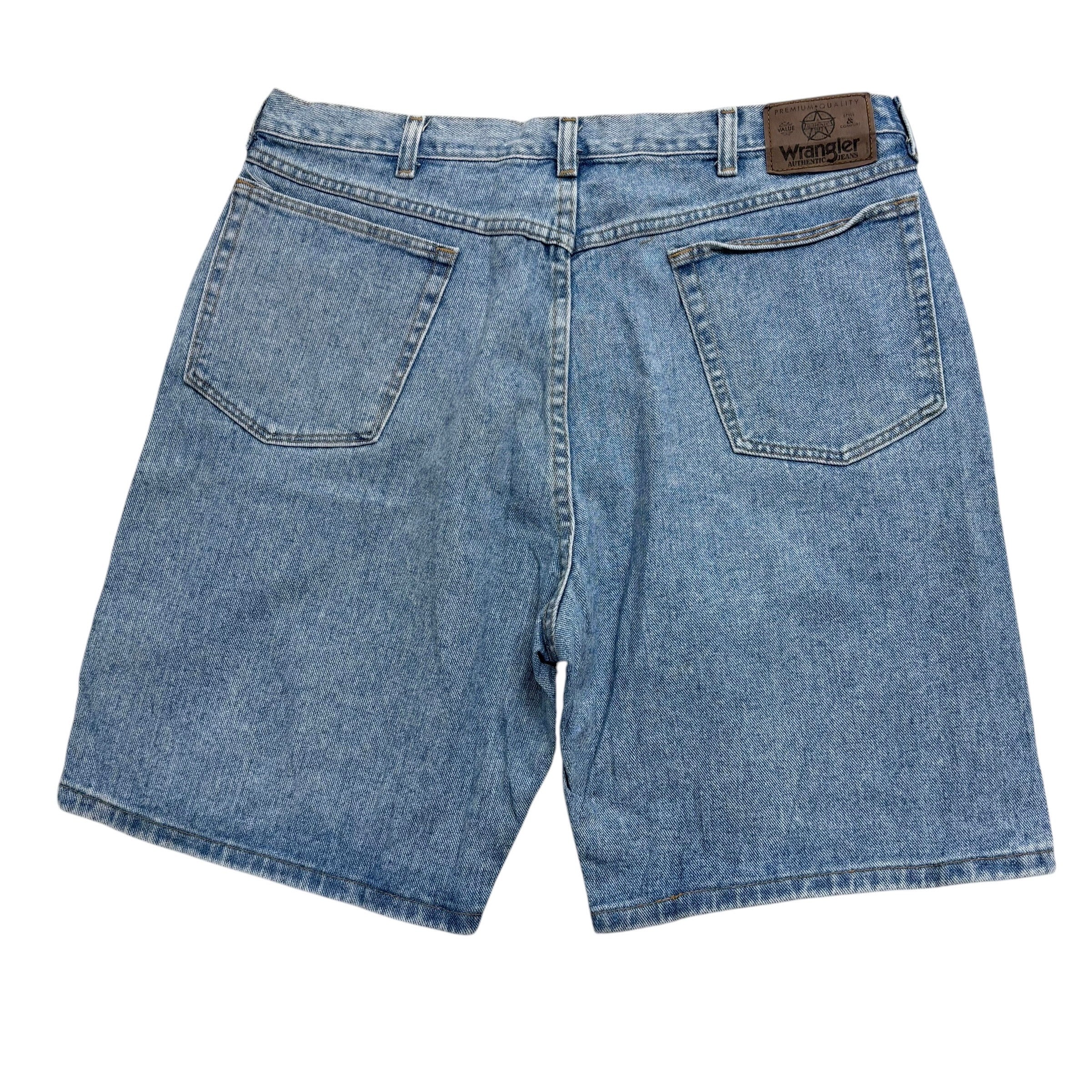 Vintage Wrangler Baggy Jorts W36 Mens Denim Shorts Light Blue Relaxed Fit (E)