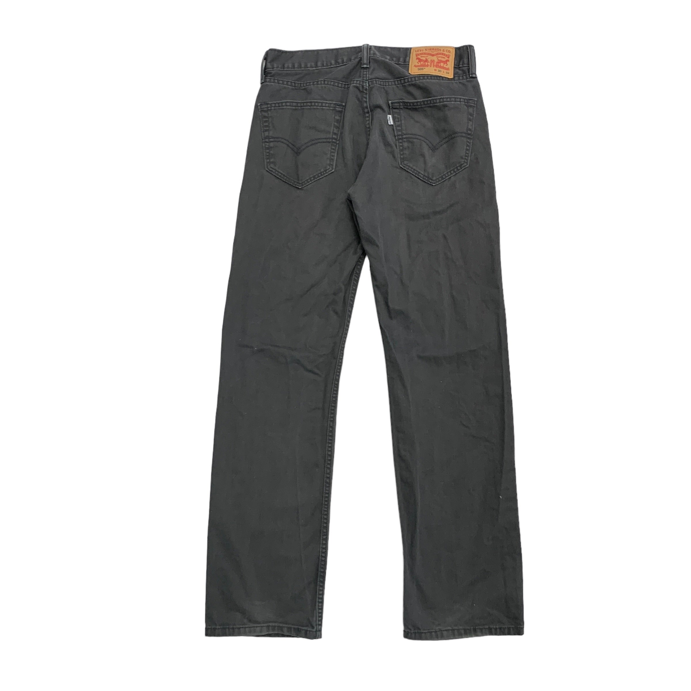 Levis 505 Trousers W30 L32 Mens Grey Regular Straight Fit Cotton Pants