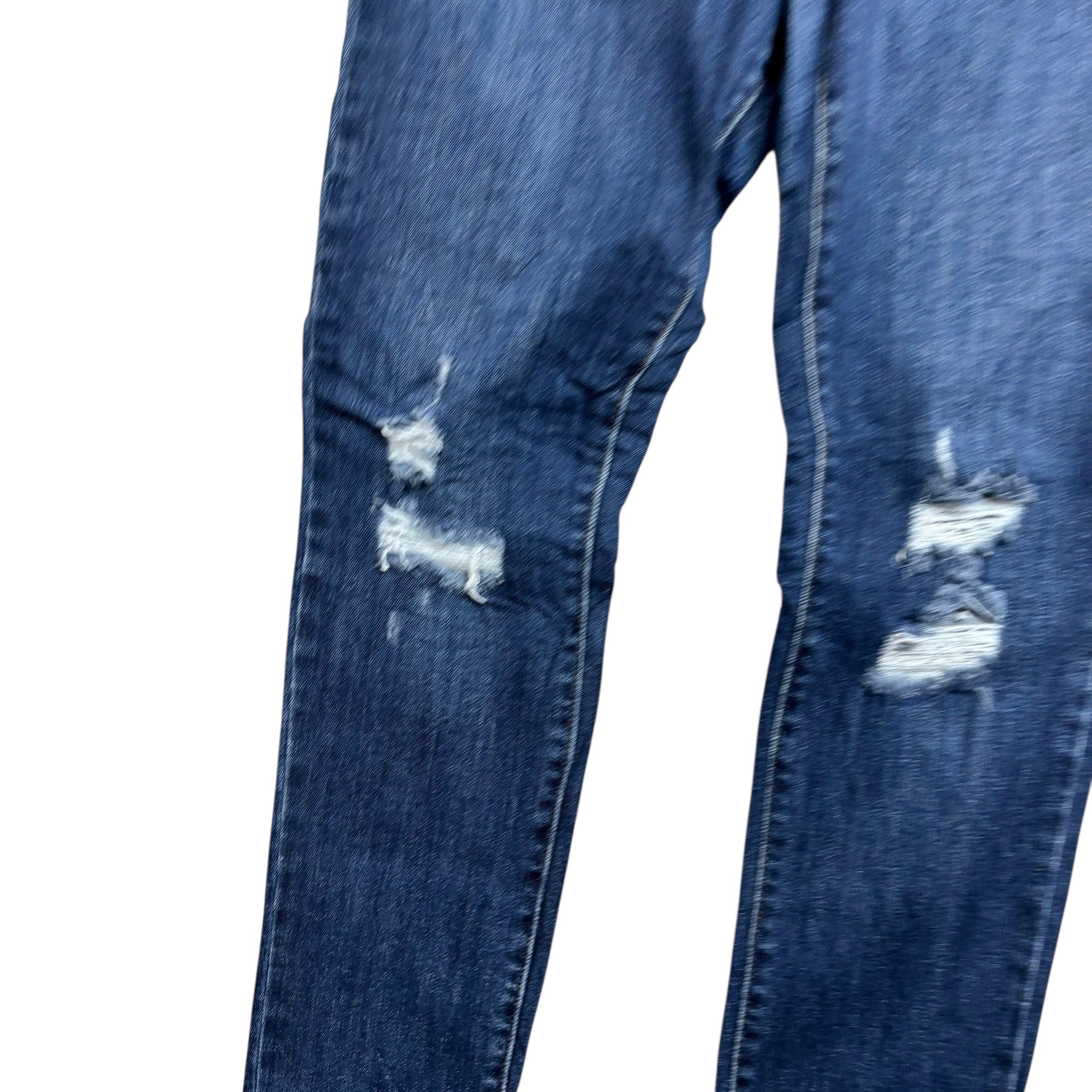 Levis 711 Jeans W31 L30 Womens Skinny Dark Blue Stretch Distressed Denim (E)