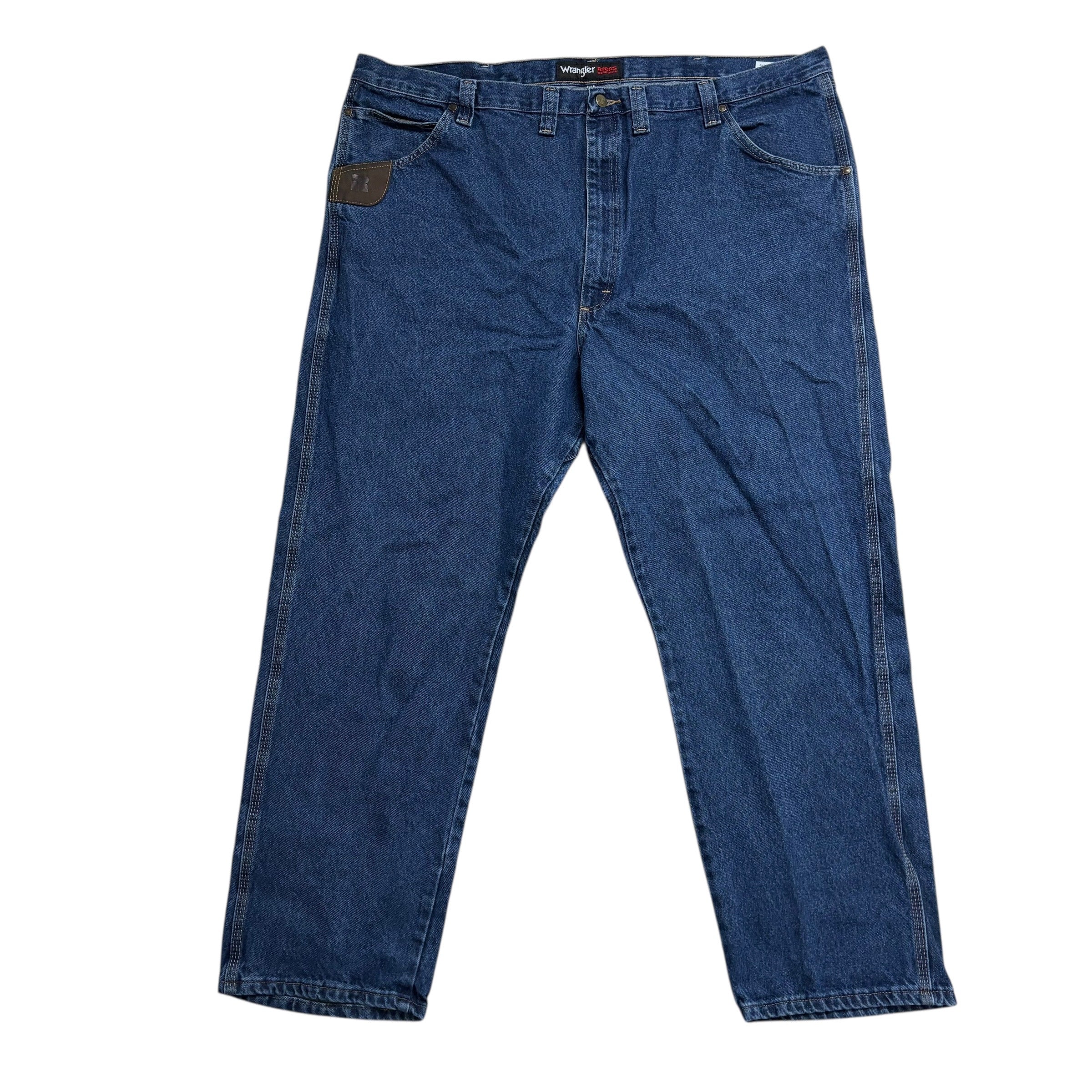 Wrangler Jeans W48 L32 Mens Mid Blue Relaxed Straight Fit Baggy Denim (E)