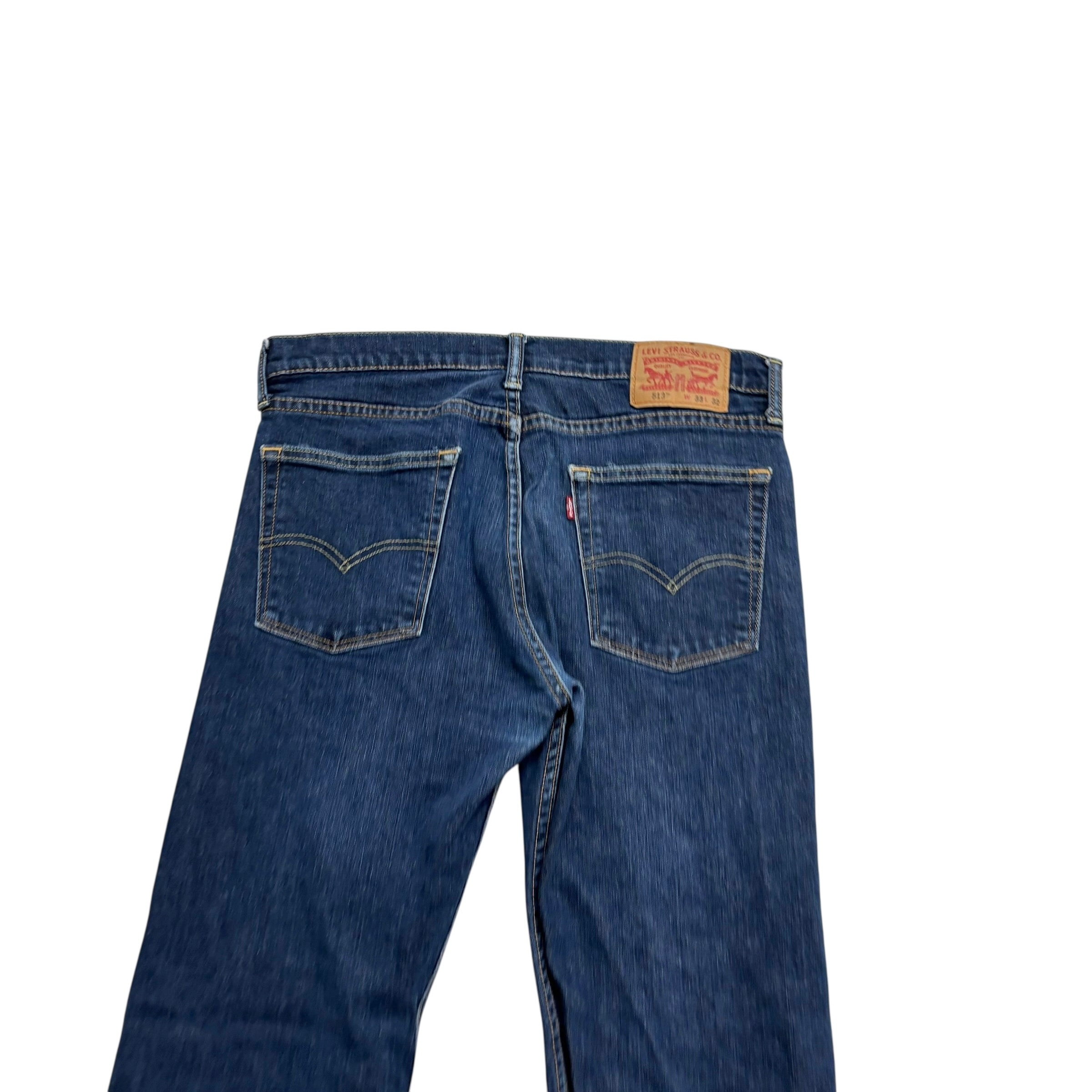 Levis 513 Jeans W33 L32 Mens Dark Blue Slim Straight Fit Stretch Denim (E)