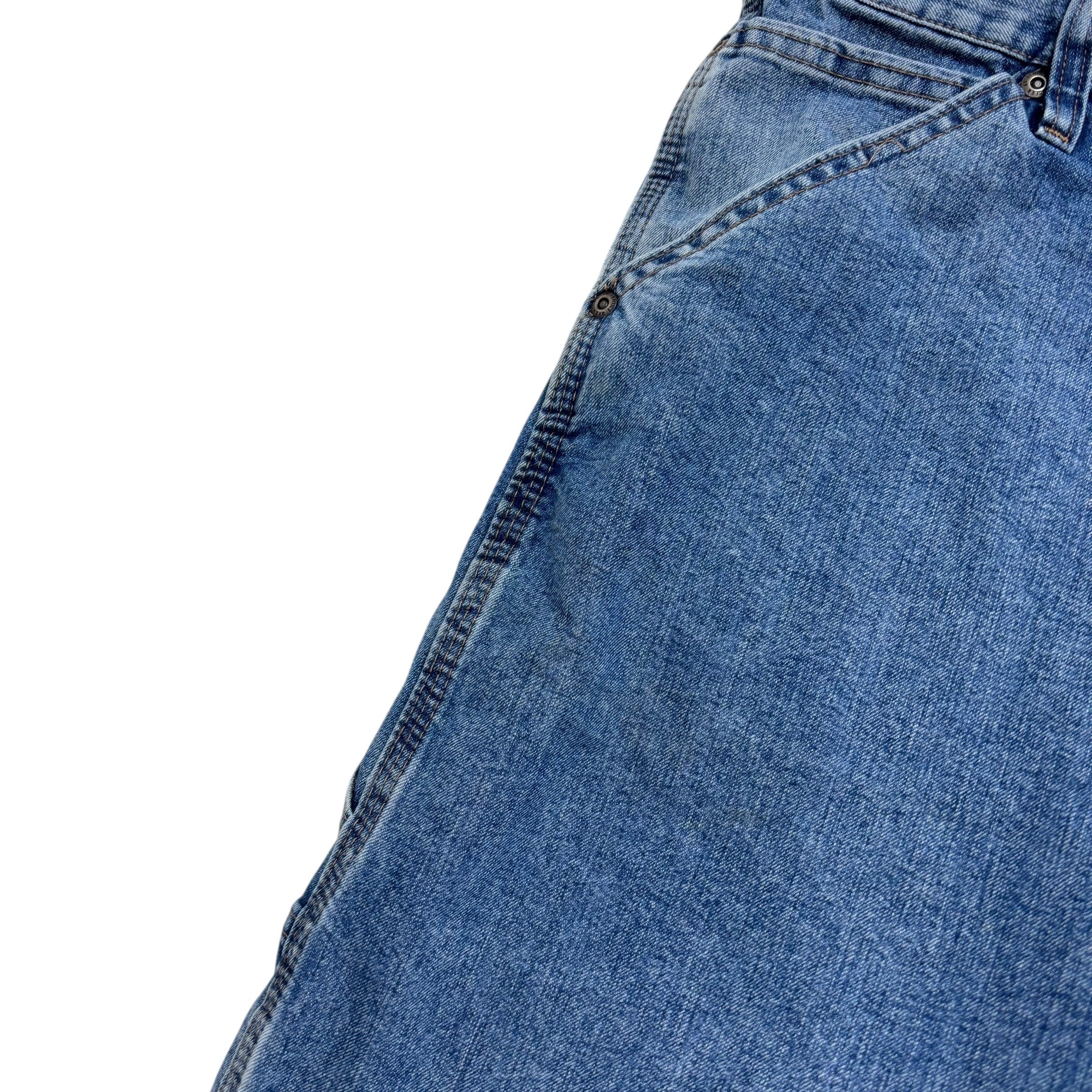 Wrangler Carpenter Jeans W40 L34 Mens Mid Blue Relaxed Straight Fit Denim (F)