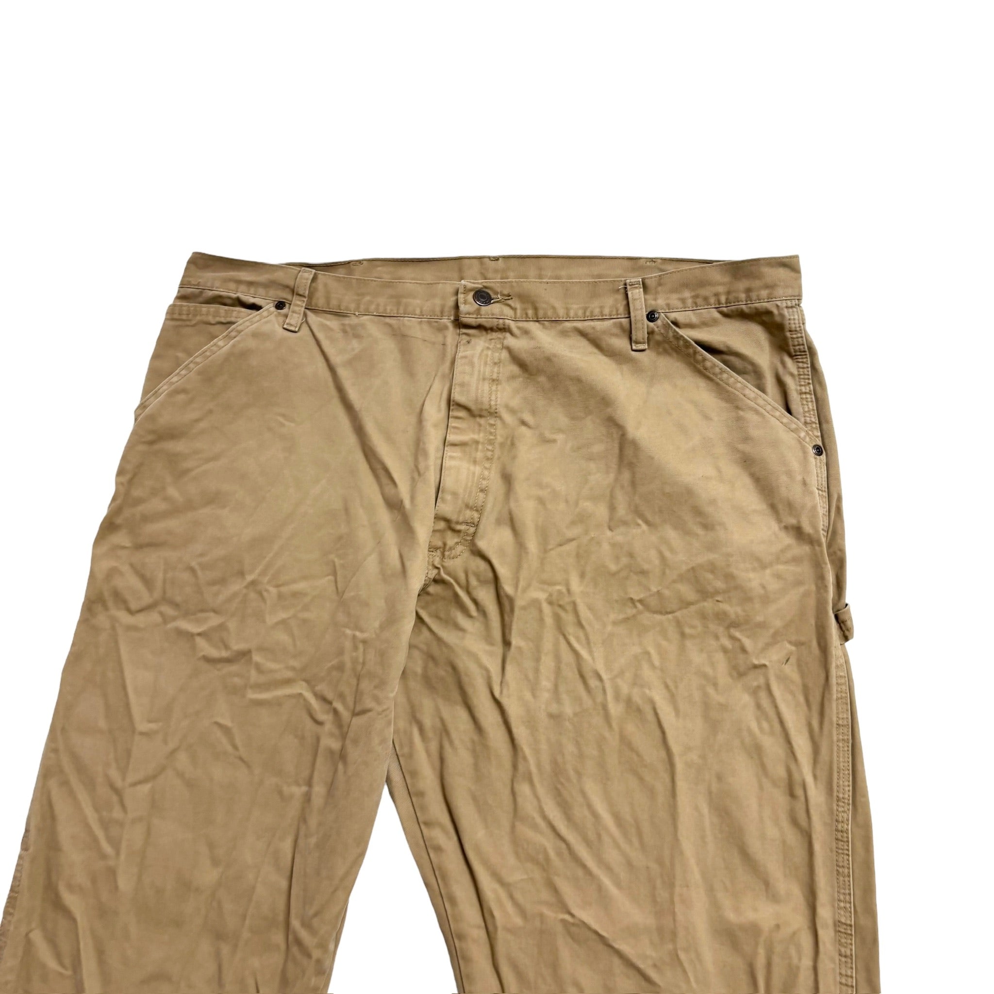 Wrangler Carpenter Pants W42 L30 Mens Tan Beige Baggy Relaxed Straight Fit