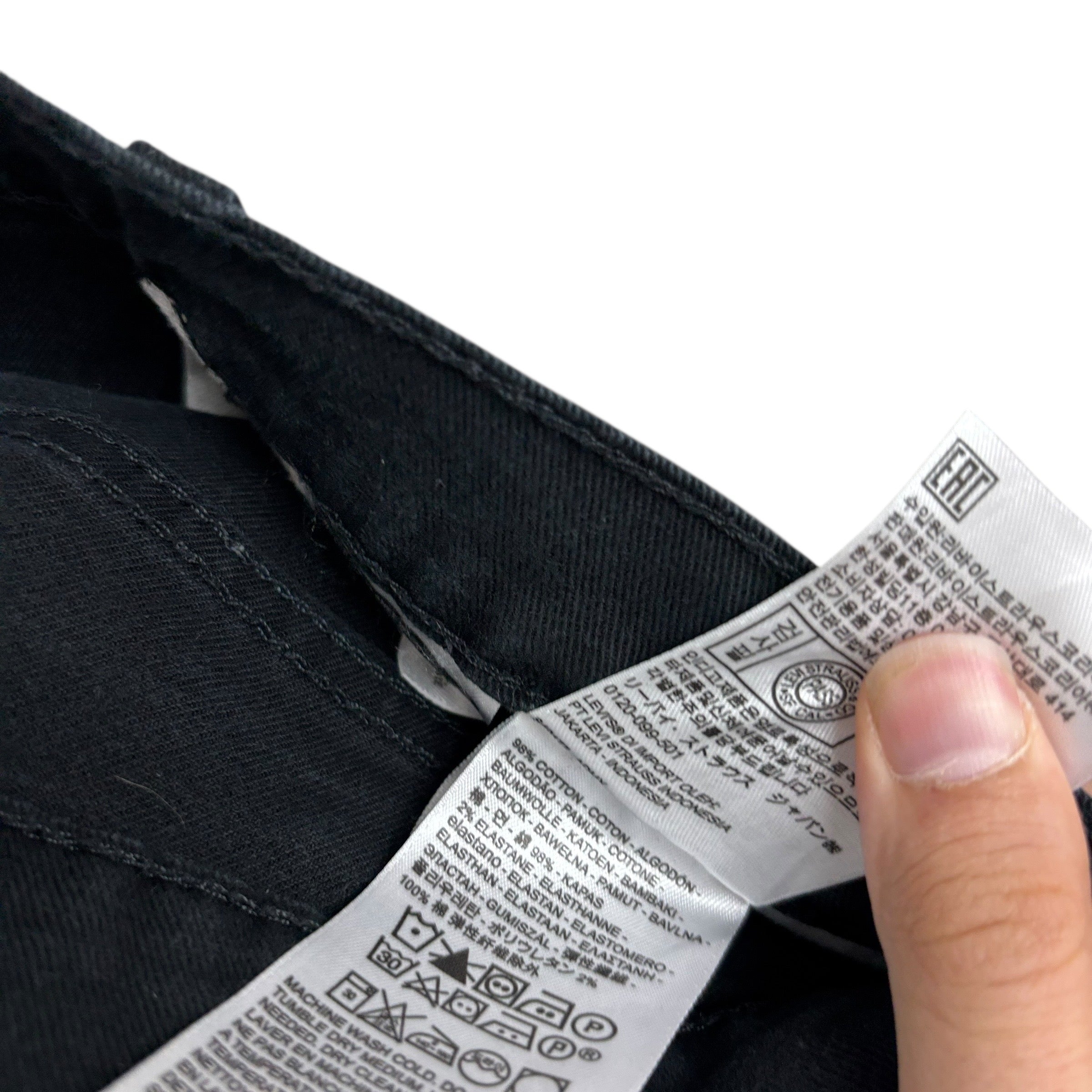 Levis 513 Jeans W32 L30 Mens Black Slim Straight Fit Stretch Denim