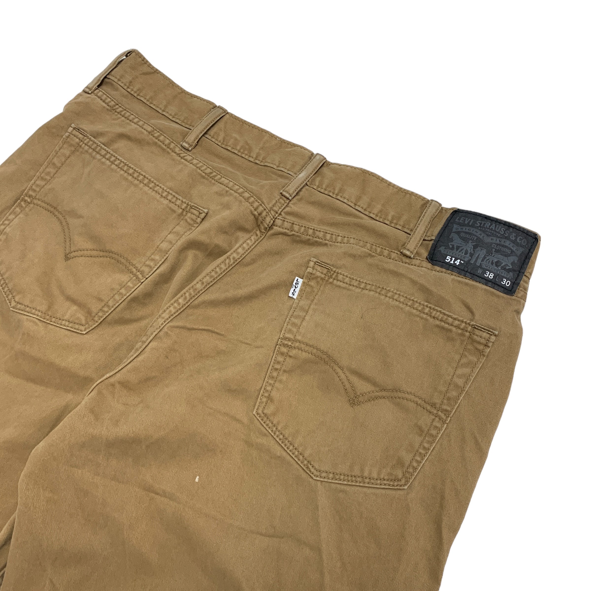 Levis 514 Trousers W38 L30 Mens Brown Chino Straight Fit Cotton