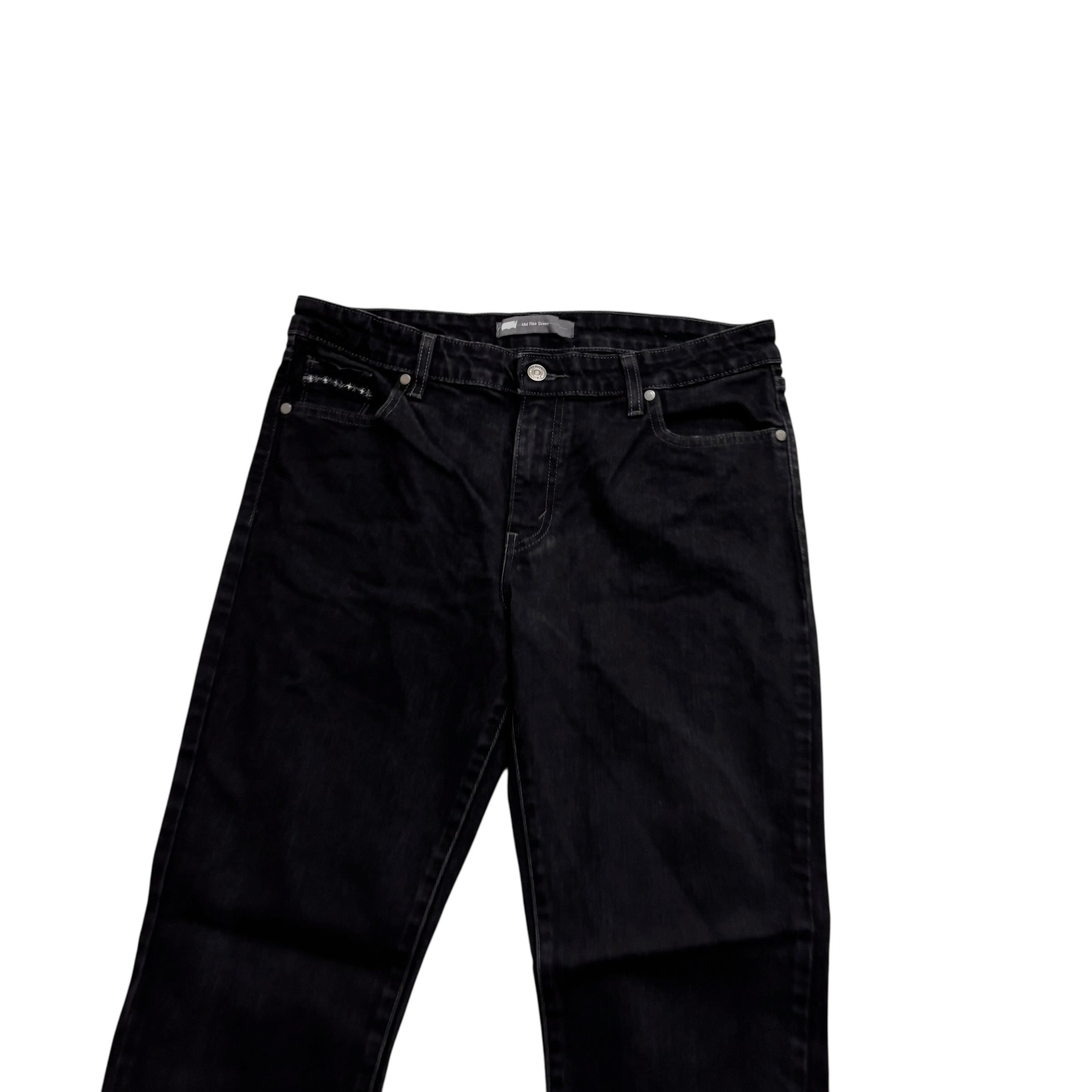Levis Jeans W32 L31 Womens Skinny Fit Black Stretch Vintage Denim (E)
