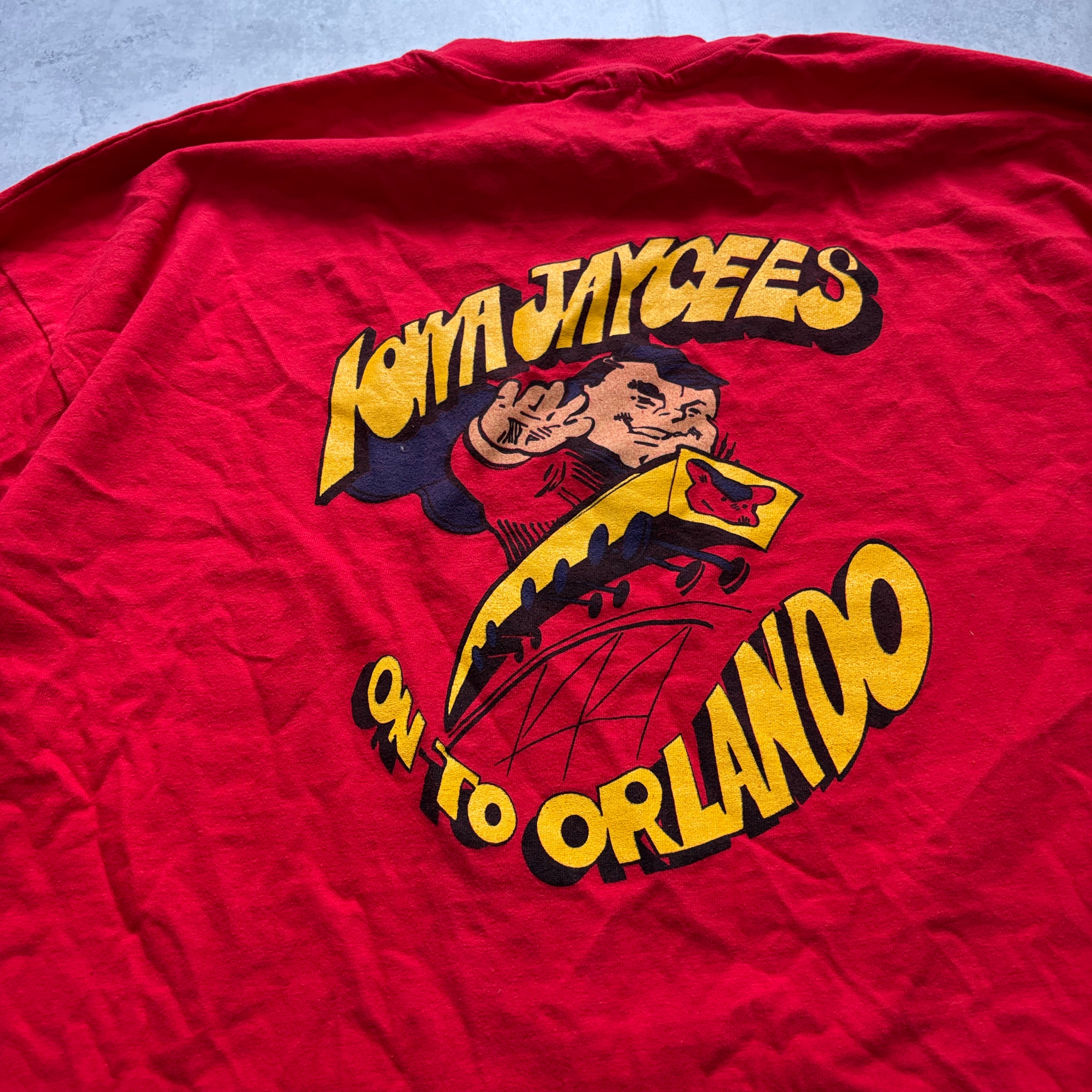 Vintage T Shirt Mens XXL Red Single Stitch Graphic Print 90s USA (E)