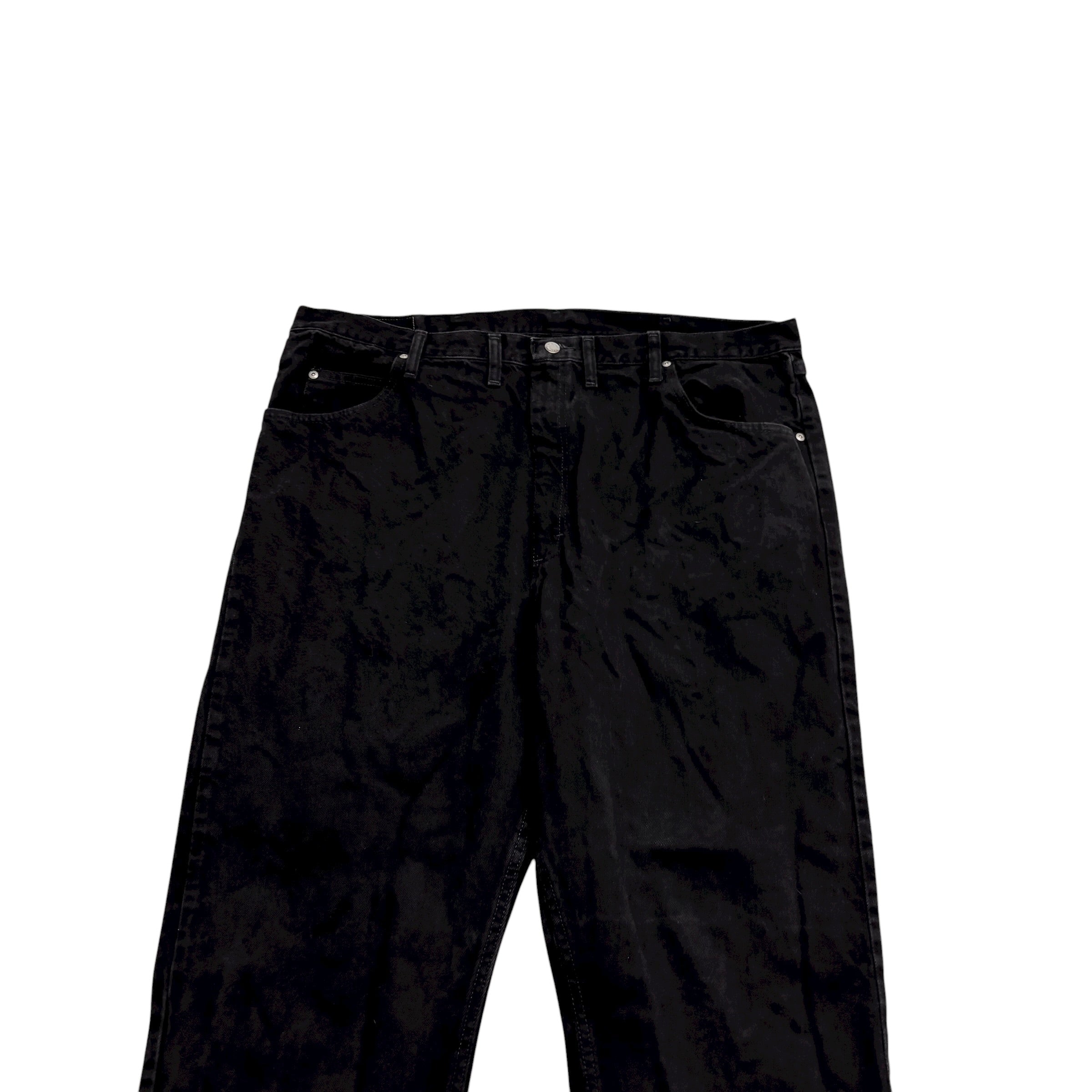 Wrangler Jeans W44 L32 Mens Black Relaxed Straight Fit Baggy Denim (E)