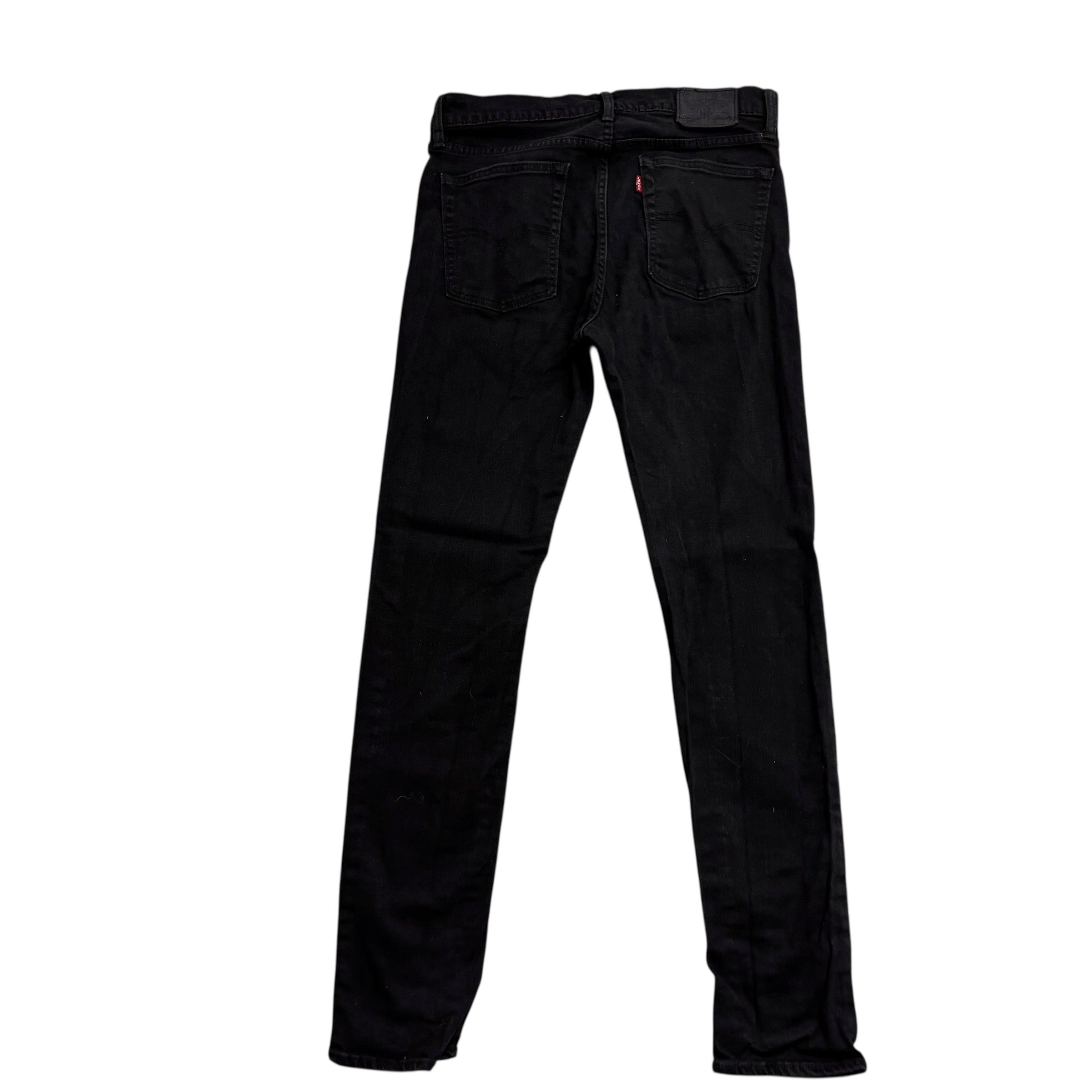 Levis 510 Jeans W32 L34 Mens Black Skinny Fit Stretch Denim (E)