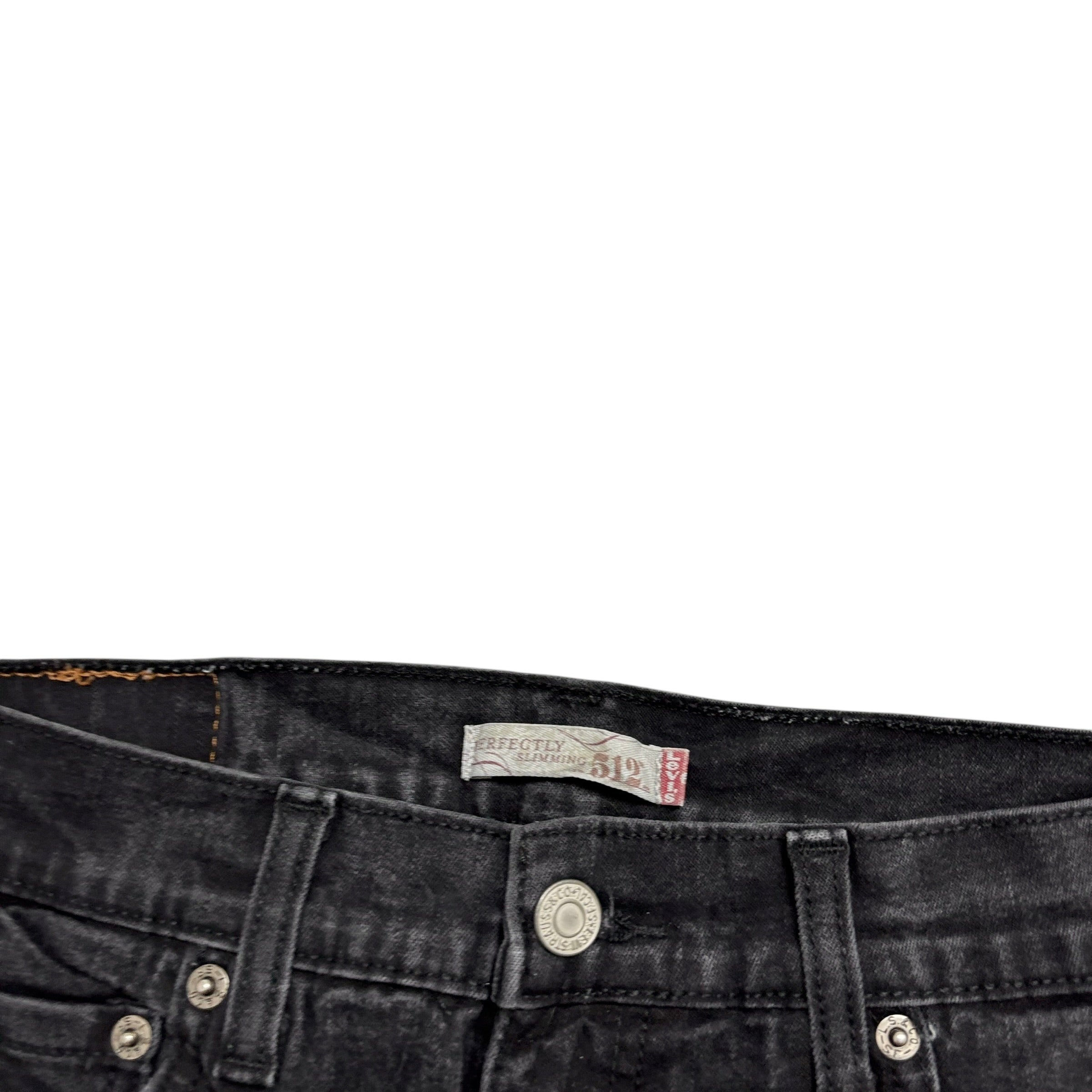 Levis 512 Jeans W27 L30 Womens Slim Bootcut Fit Black Stretch Denim (E)