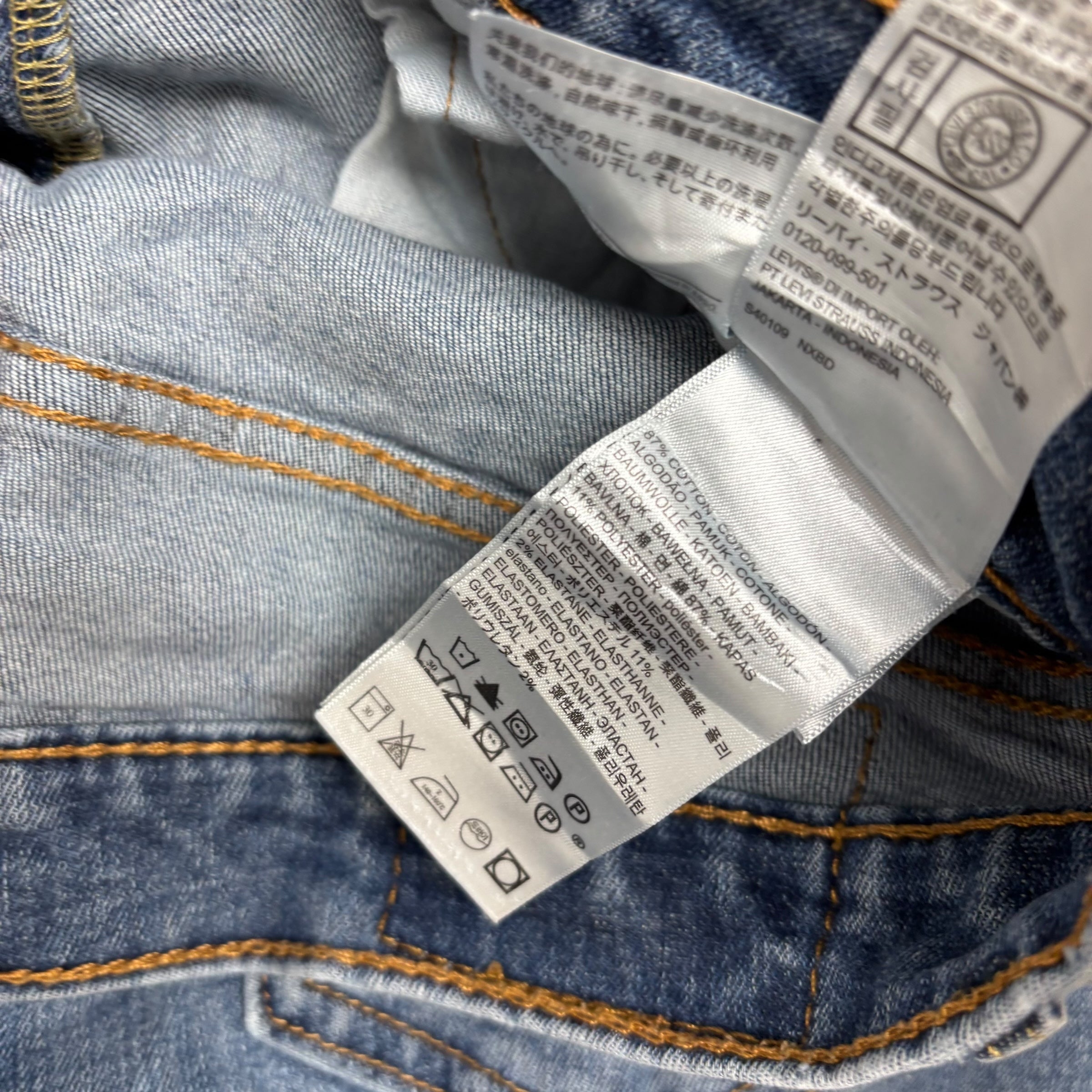 Levis 512 Jeans W31 L28 Mens Mid Blue Slim Tapered Fit Stretch Denim (E)