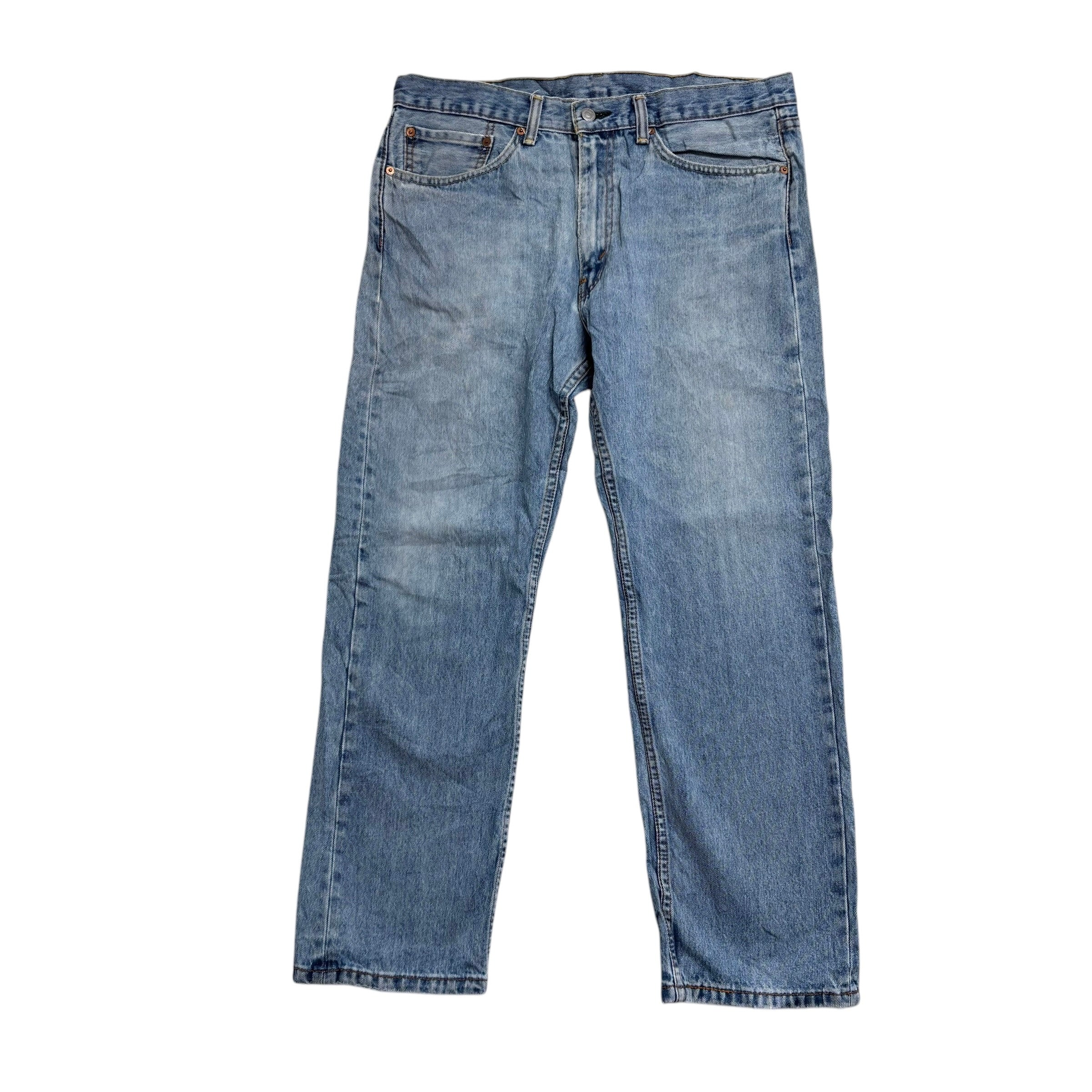 Levis 505 Jeans W36 L30 Mens Light Blue Regular Straight Fit Denim