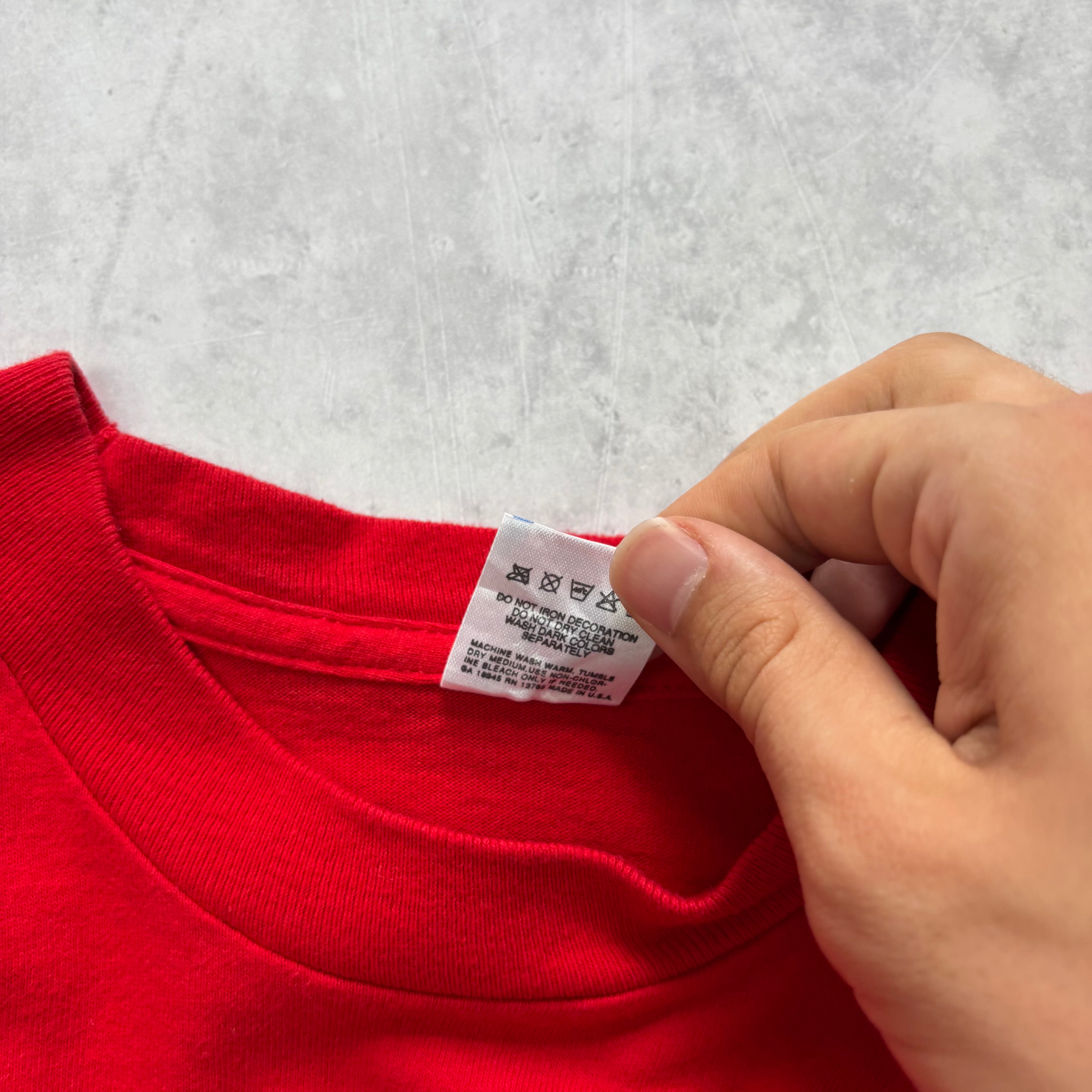 Vintage T Shirt Mens XL Red Single Stitch Graphic Print 90s USA Reunion (E)