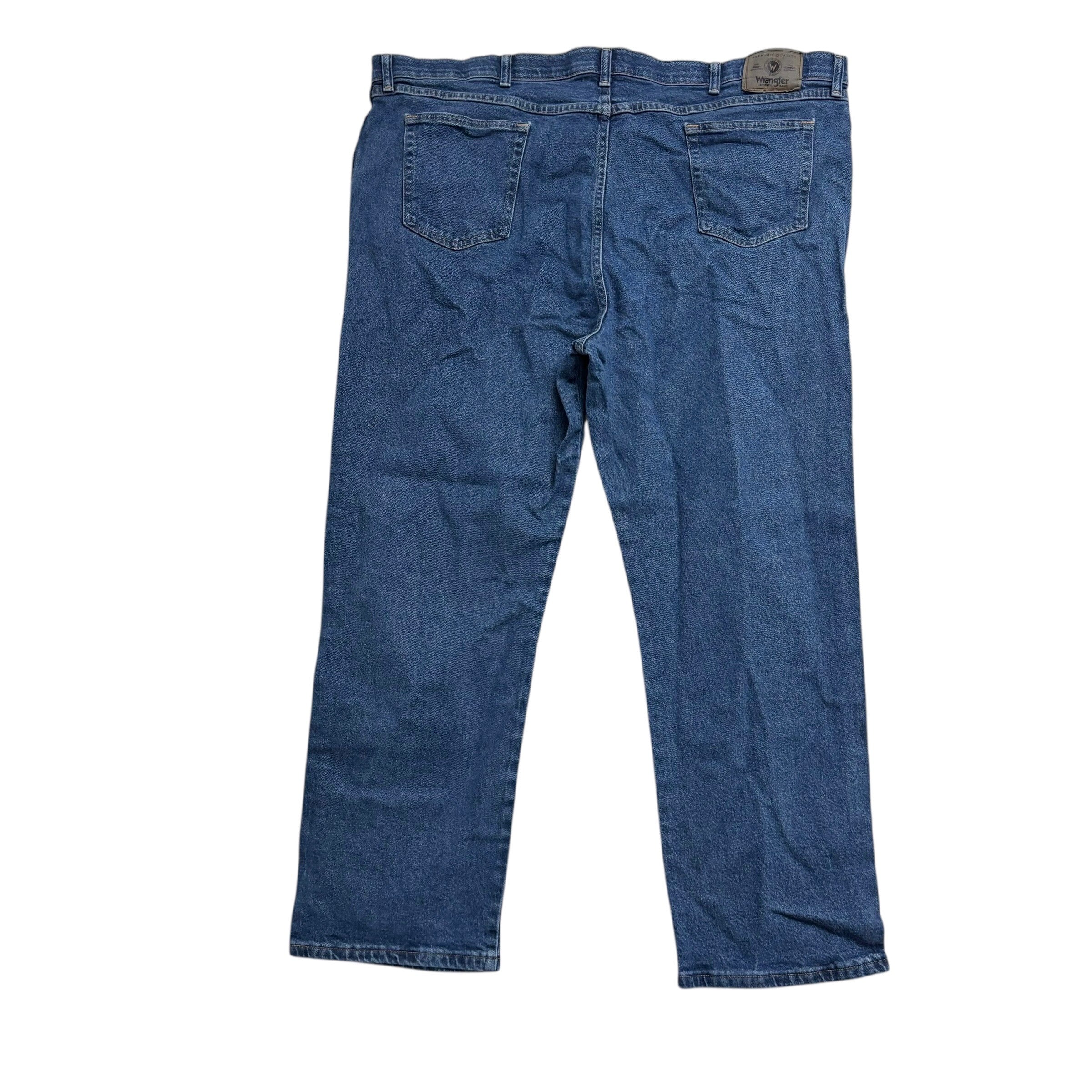 Wrangler Jeans W48 L30 Mens Mid Blue Regular Straight Fit Stretch Denim (E)